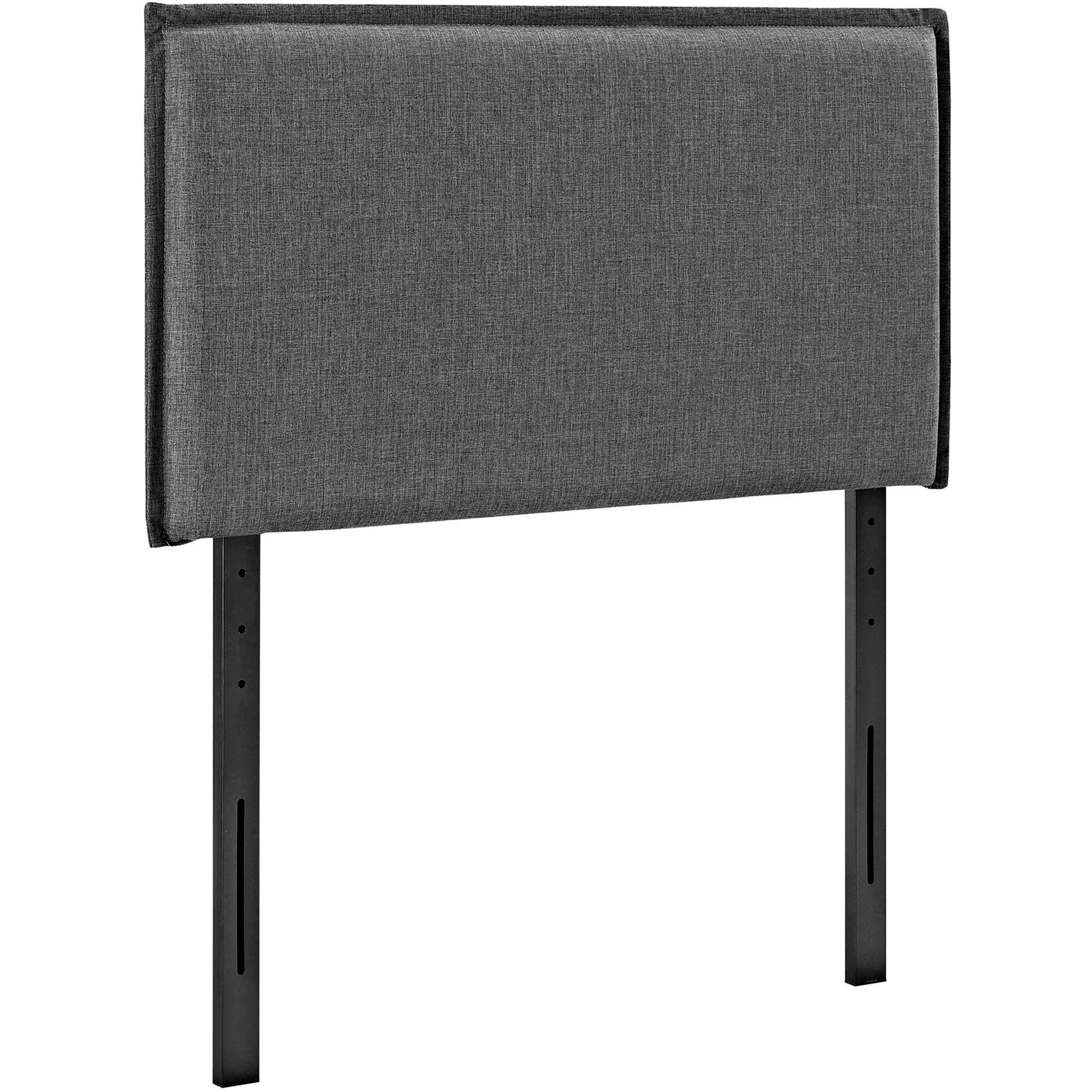 Camille Upholstered Fabric Twin Headboard, Gray