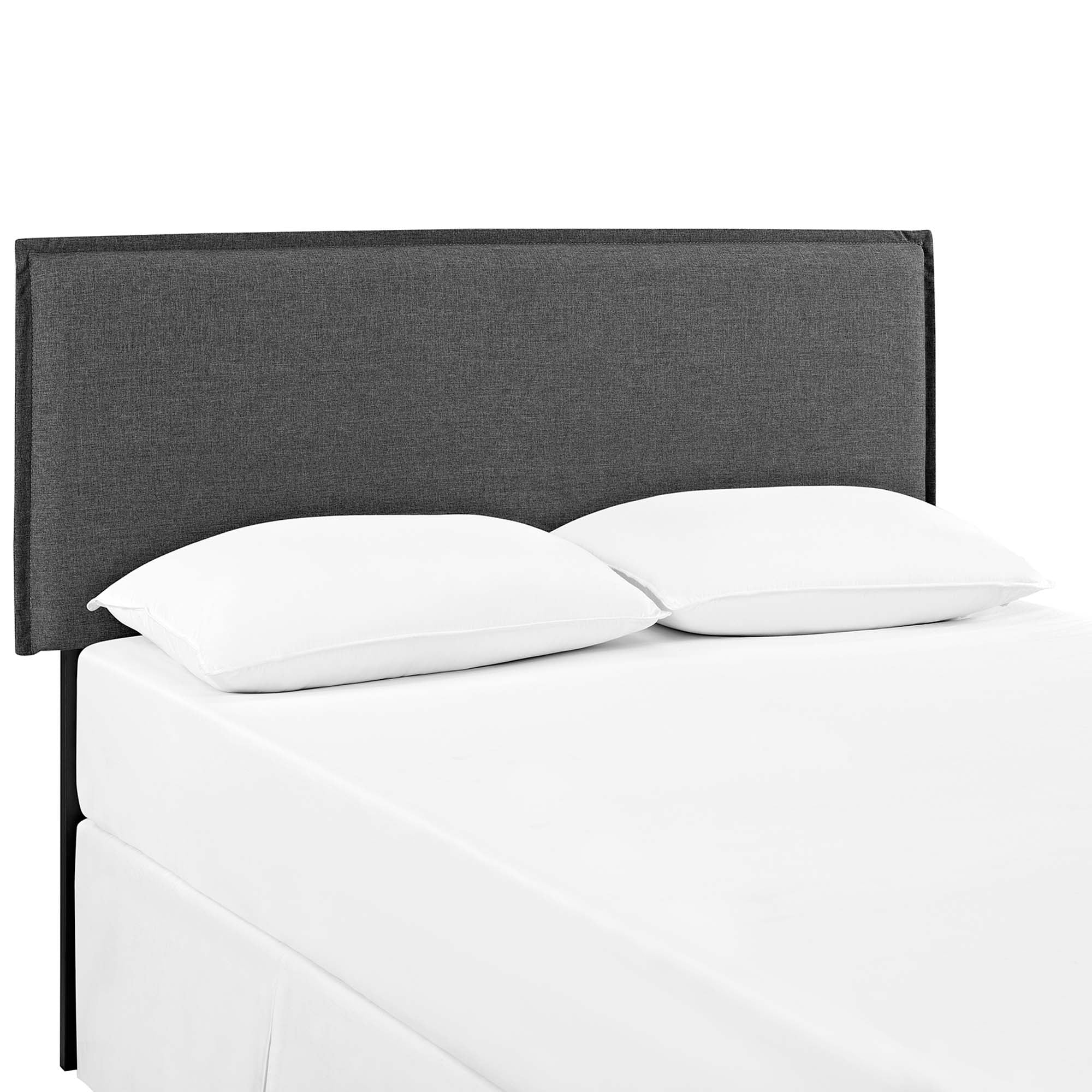 Camille Upholstered Fabric Queen Headboard, Gray