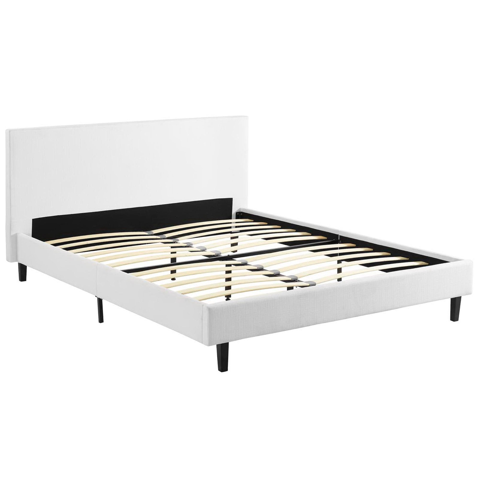 Anya Fabric Full Bed, White