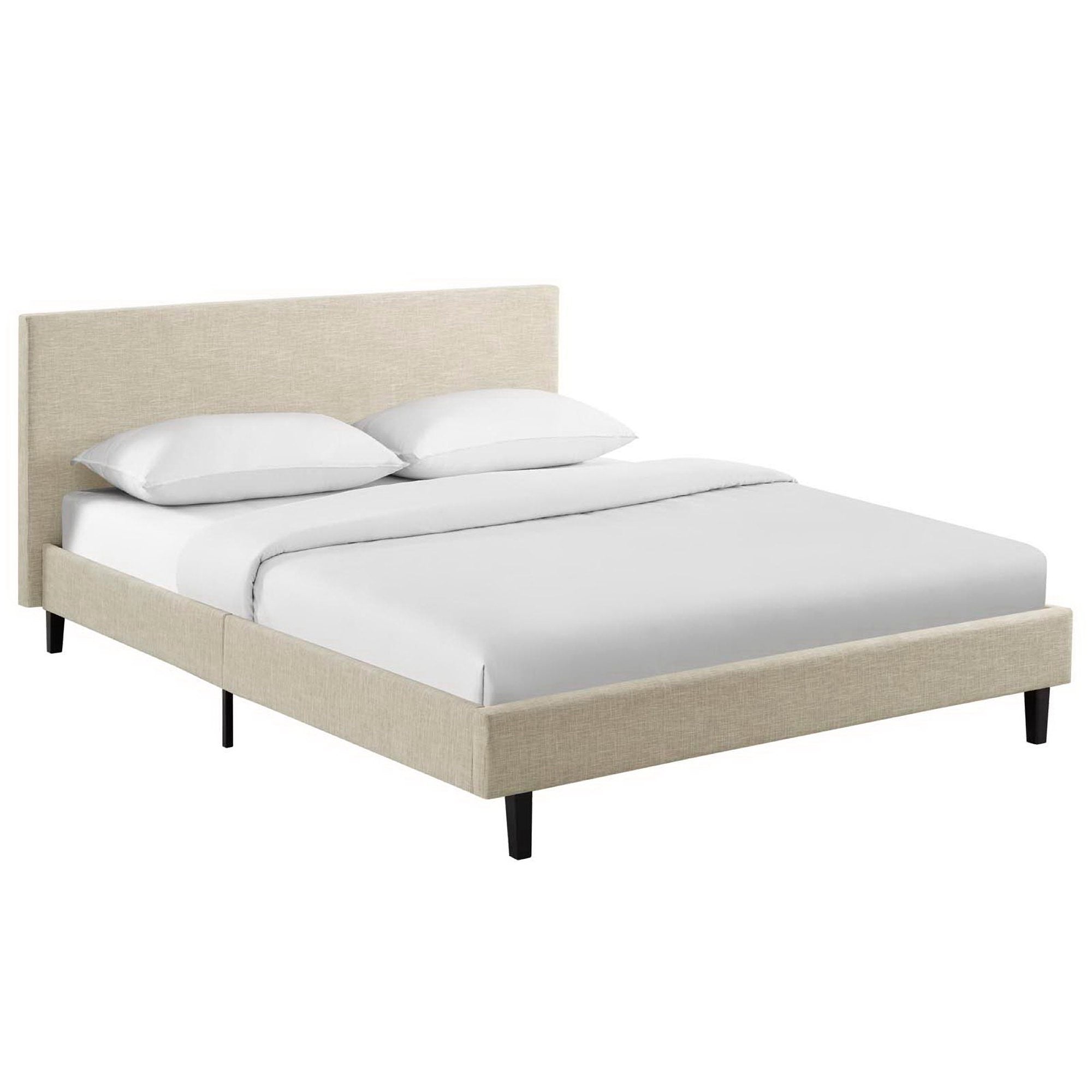 Anya Fabric Queen Bed, Beige