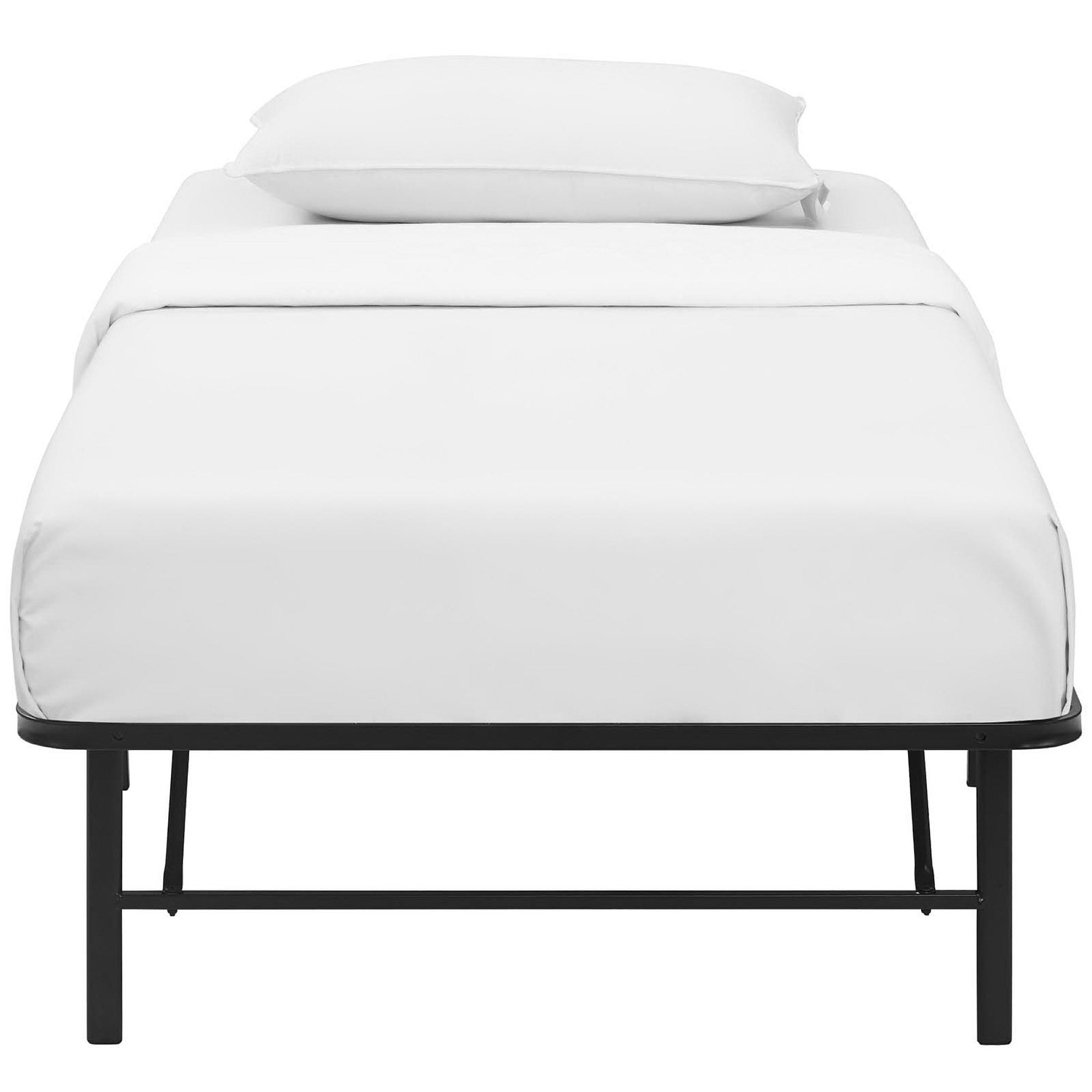 Horizon Stainless Steel Twin Bed Frame, Brown