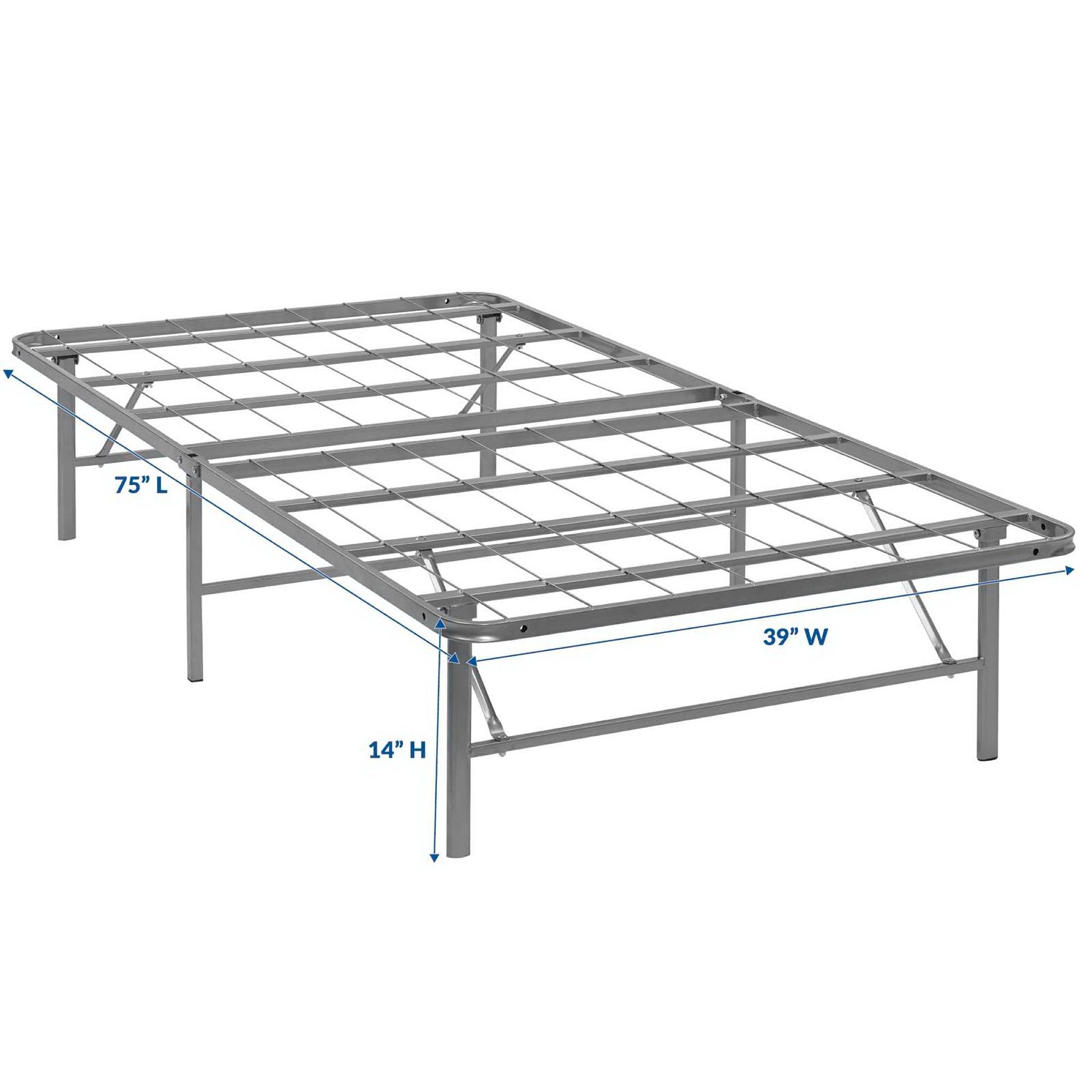 Horizon Stainless Steel Twin Bed Frame, Silver