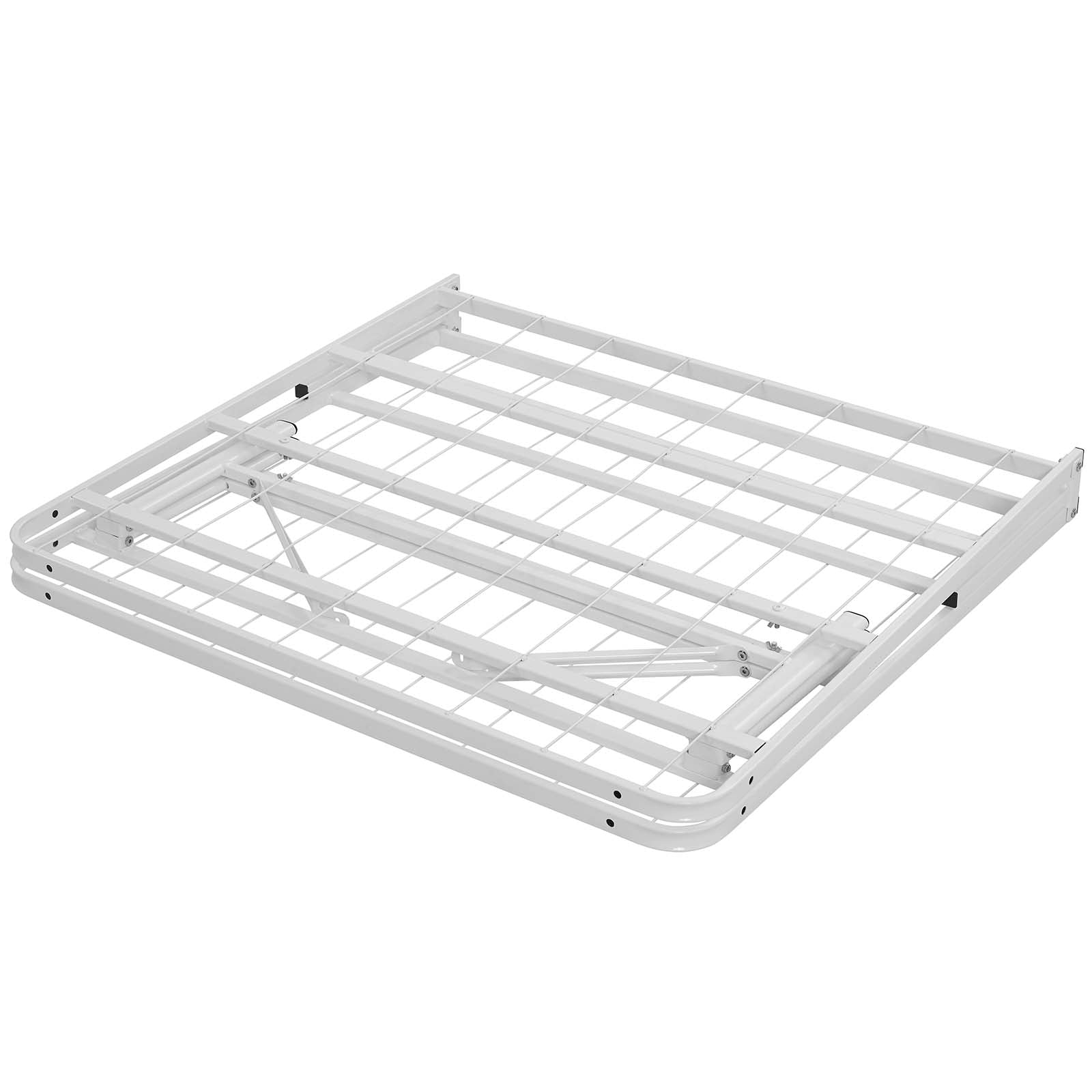Charis White Twin Platform Bed Frame – No Box Spring Required Steel Construction
