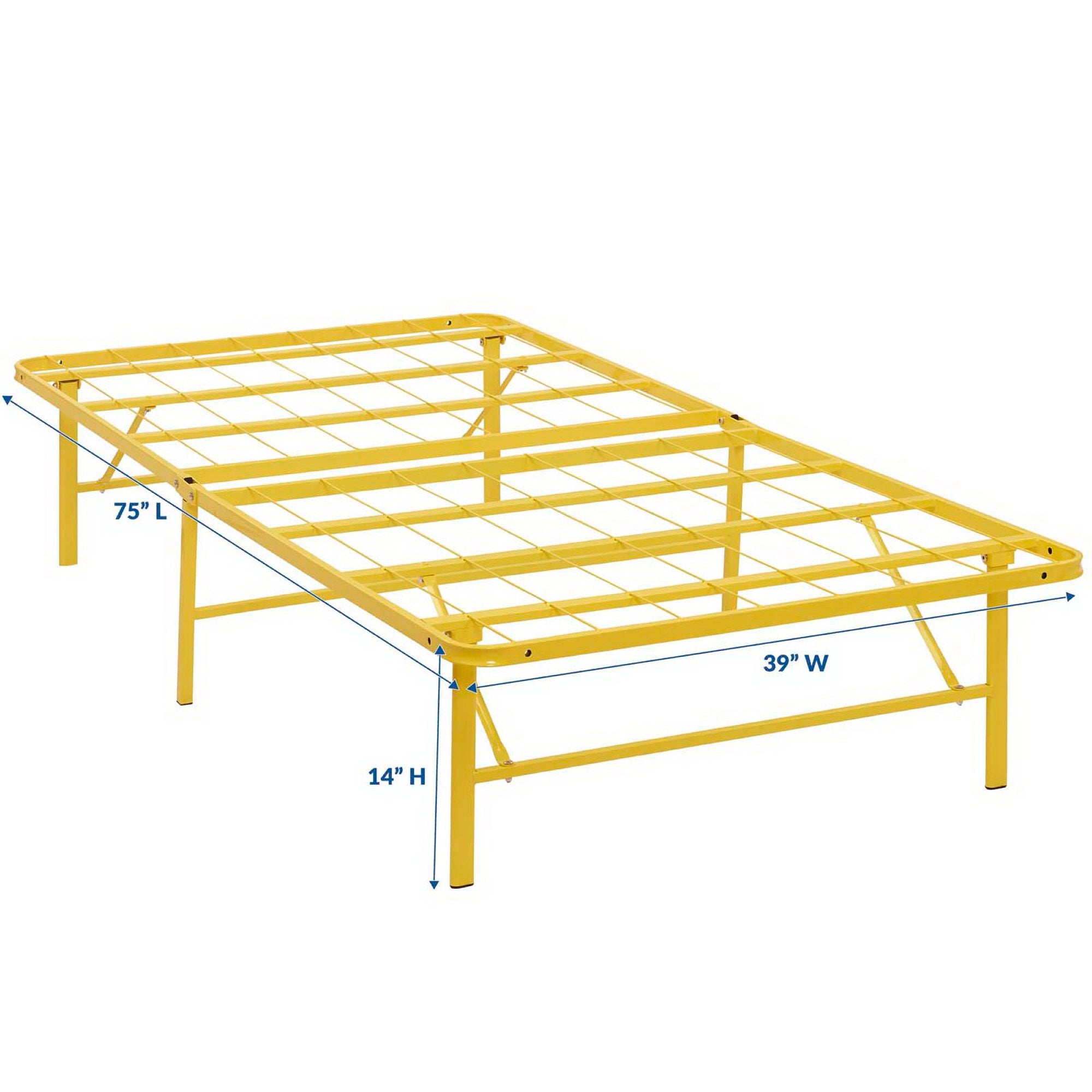 Horizon Stainless Steel Twin Bed Frame, Yellow