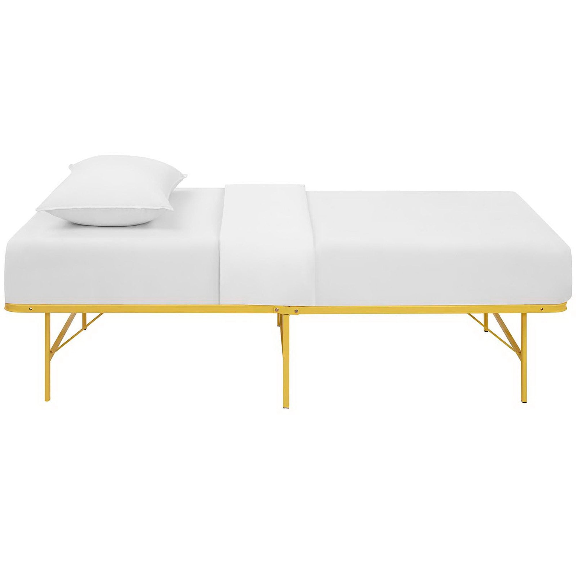 Horizon Stainless Steel Twin Bed Frame, Yellow