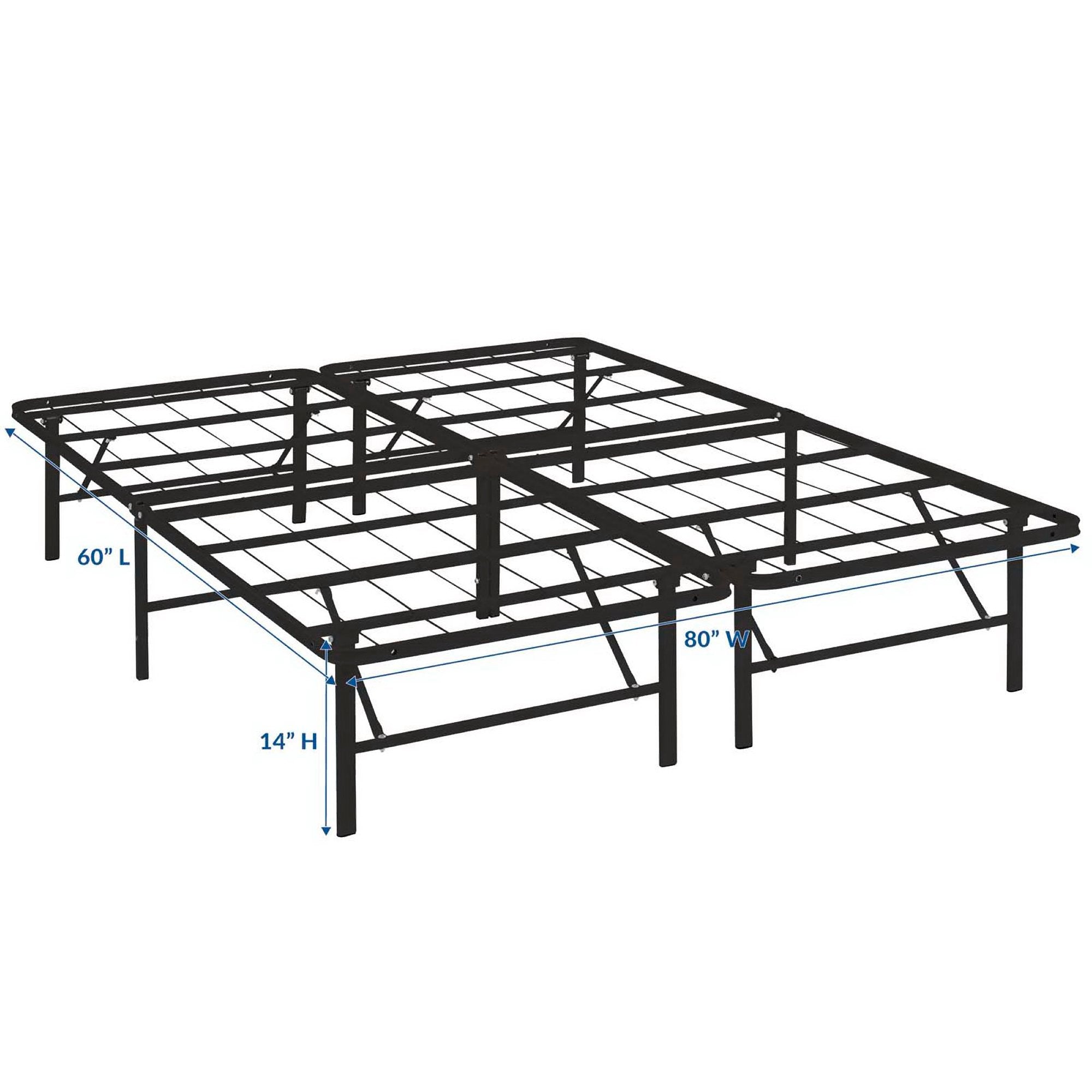 Horizon Stainless Steel Queen Bed Frame, Brown