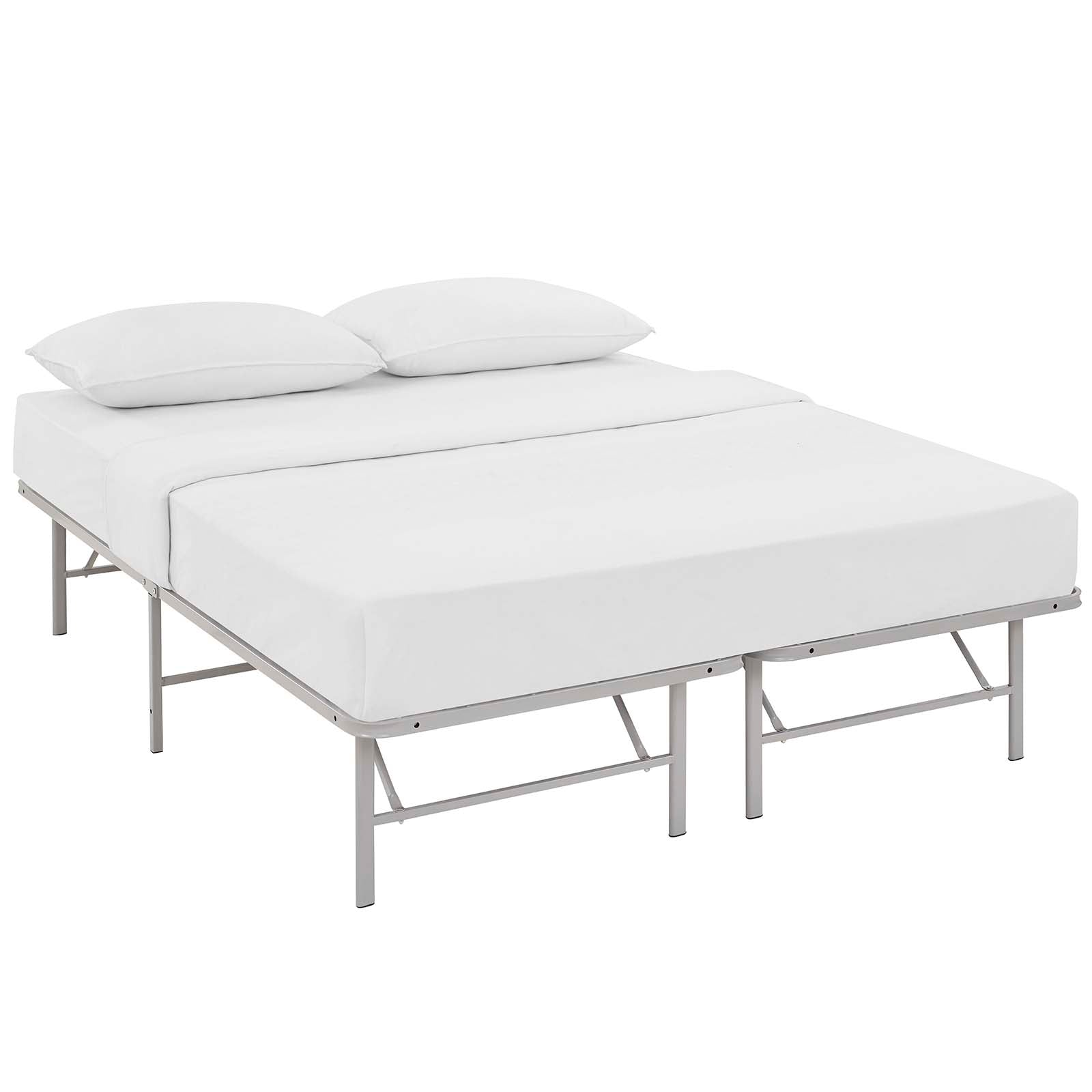 Darrow Queen Light Blue Metal Bed Frame – Industrial Modern Design