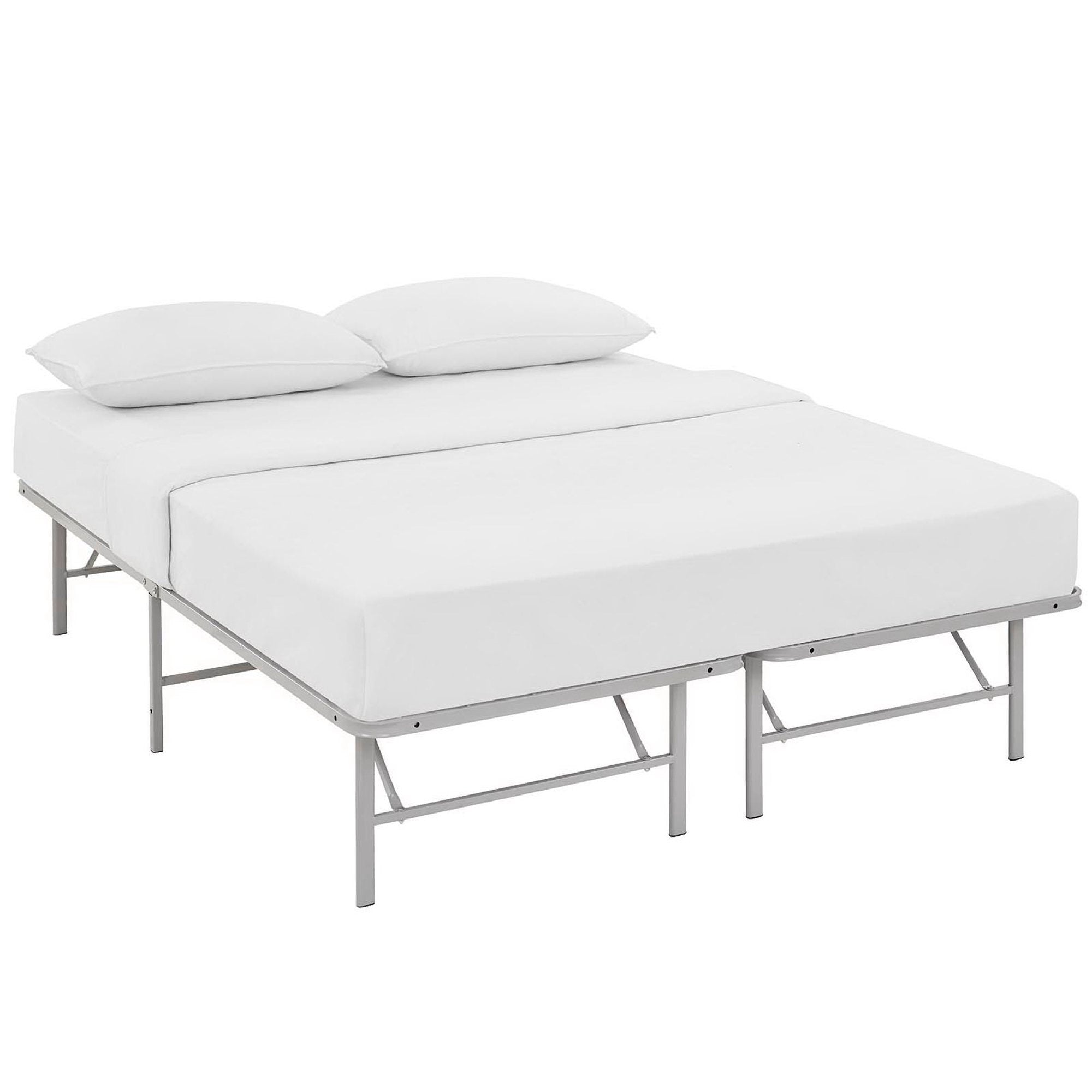 Horizon Stainless Steel Queen Bed Frame, Gray