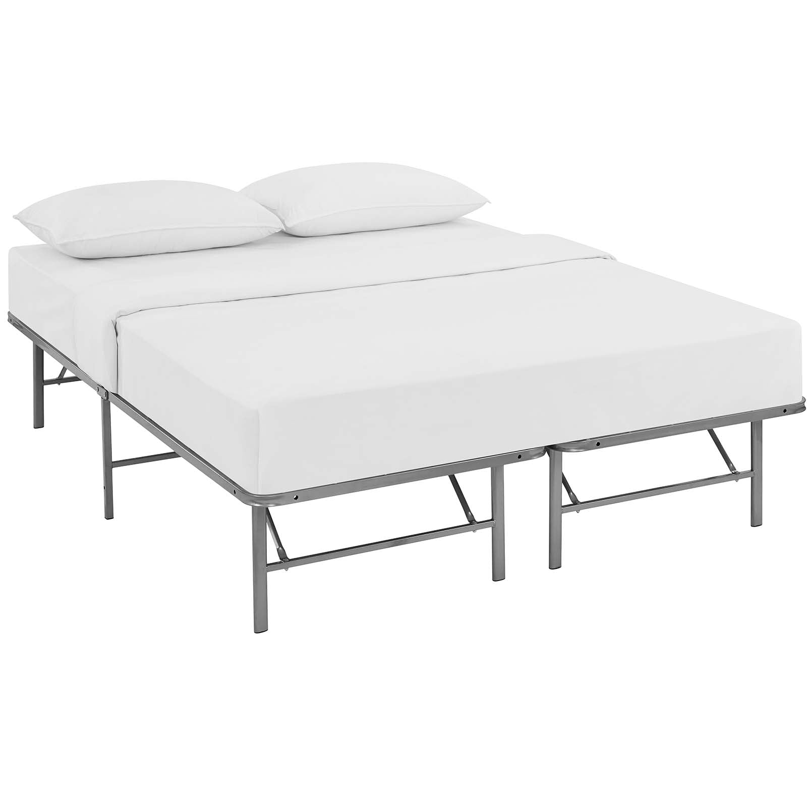 Darrow Queen Light Blue Metal Bed Frame – Industrial Modern Design