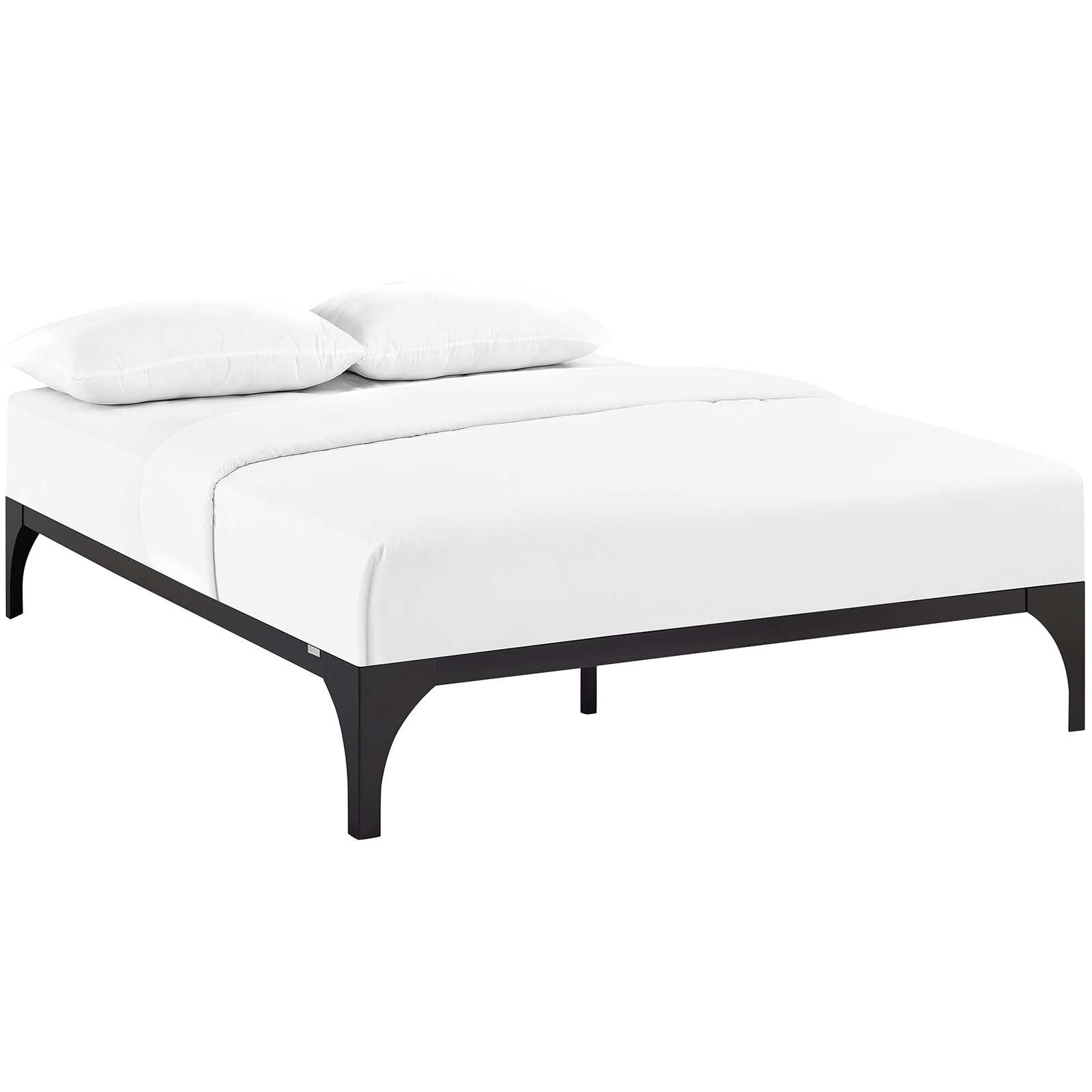 Blen White King Minimalist Bed Frame – No Box Spring Required Steel Platform