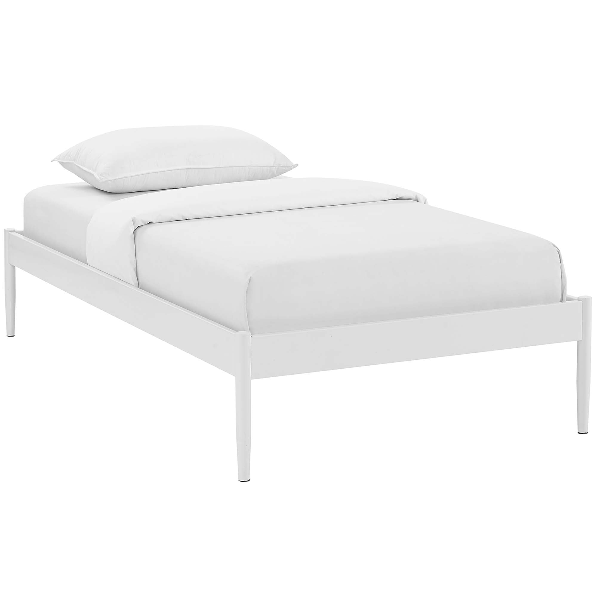 Praire Twin White Platform Bed Frame No Box Spring Needed