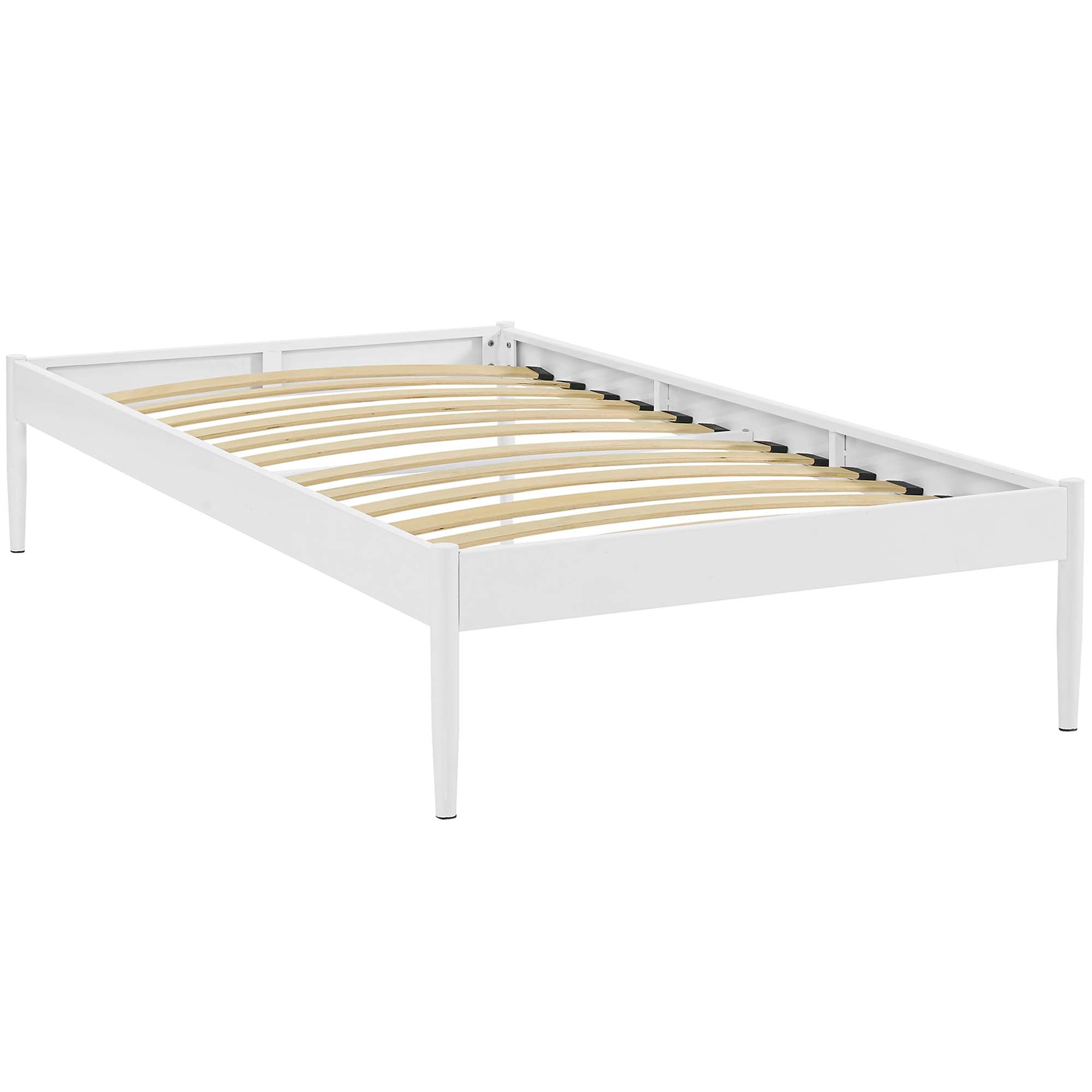 Praire Twin White Platform Bed Frame No Box Spring Needed
