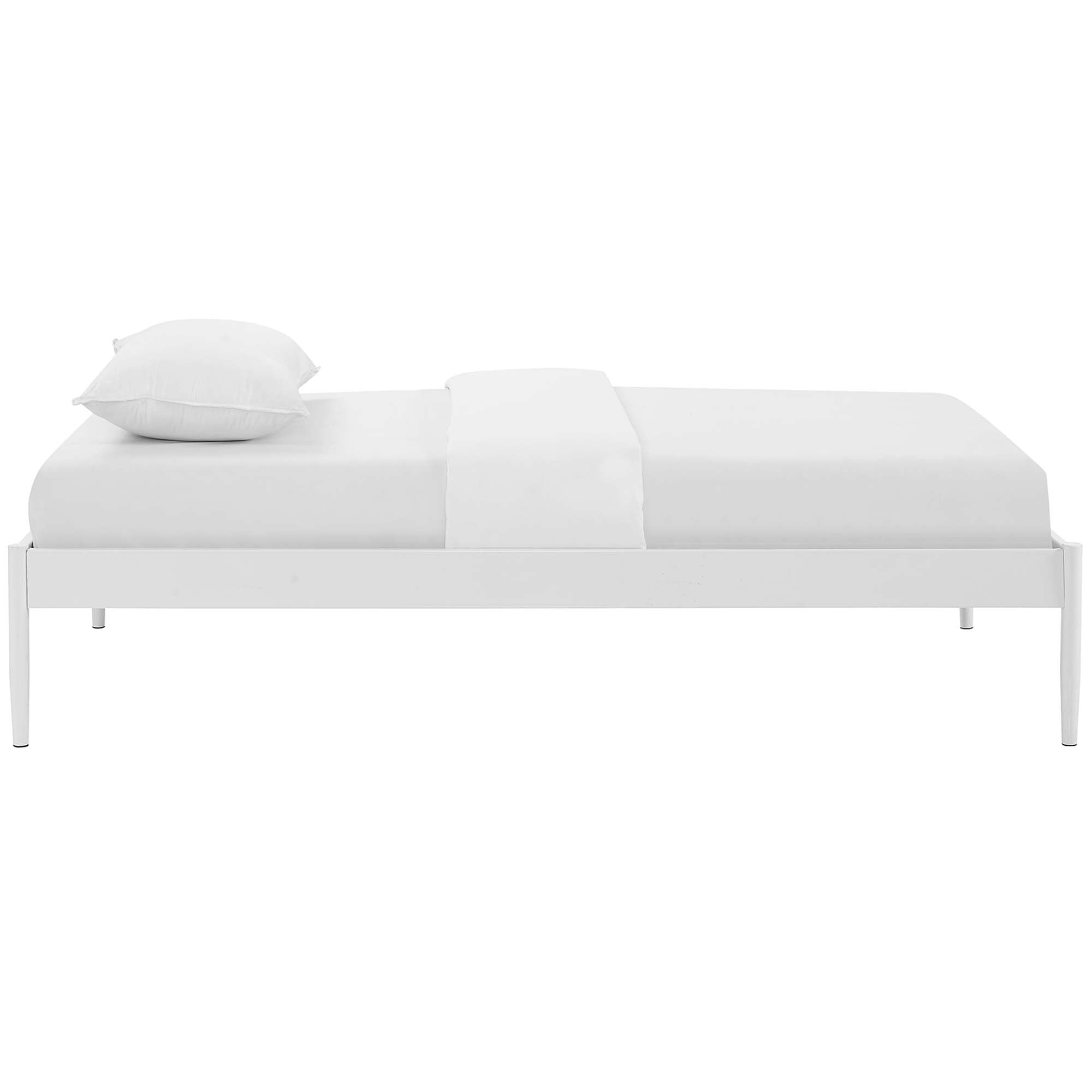 Praire Twin White Platform Bed Frame No Box Spring Needed