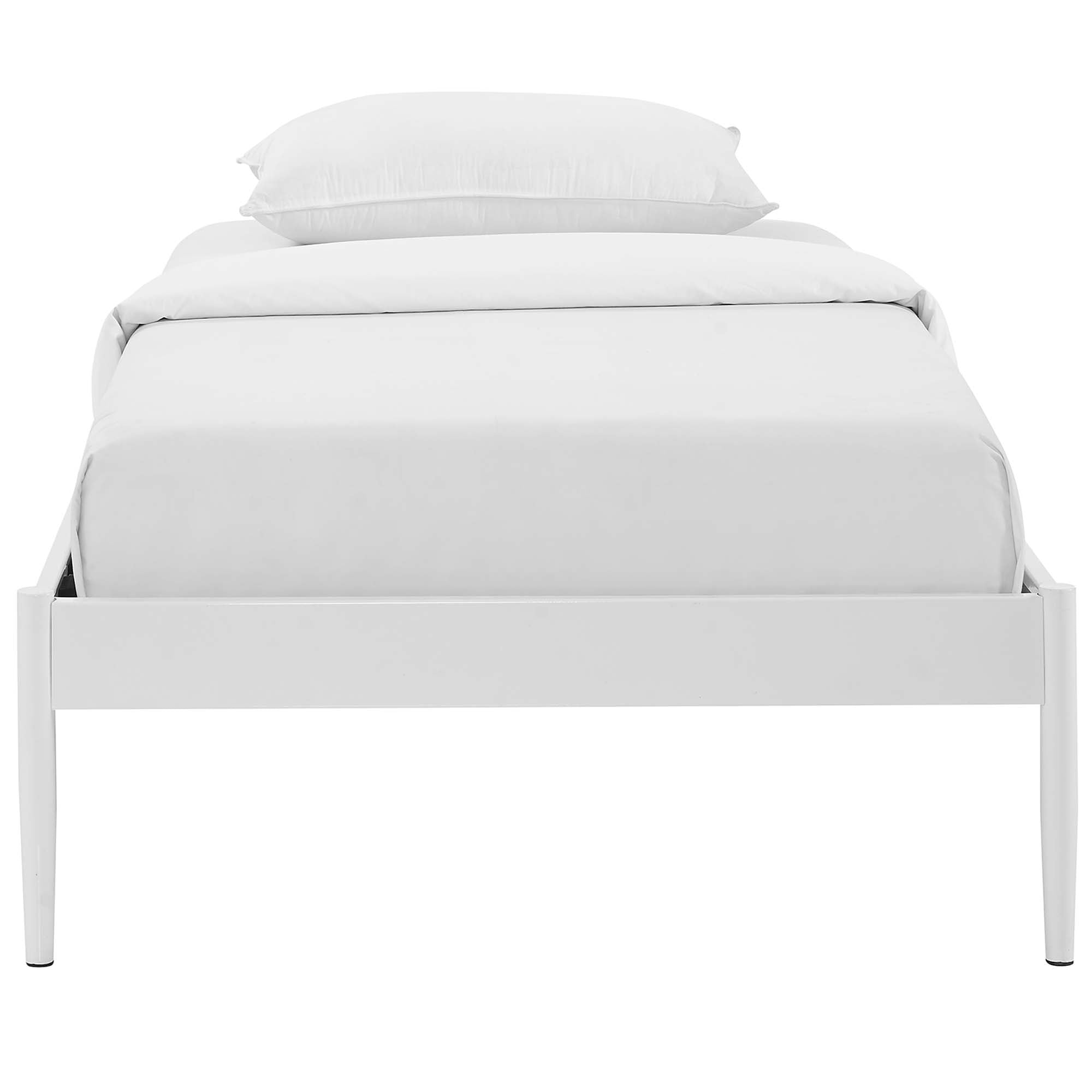 Praire Twin White Platform Bed Frame No Box Spring Needed