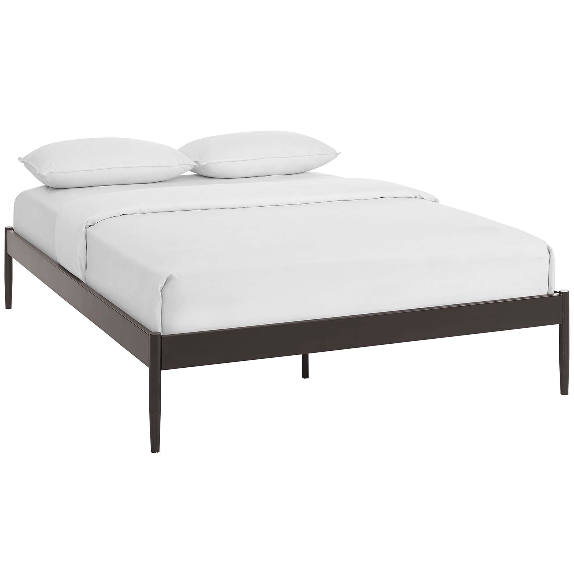 Birch King Wood Platform Bed Frame Minimalist Design with Tapered Legs
