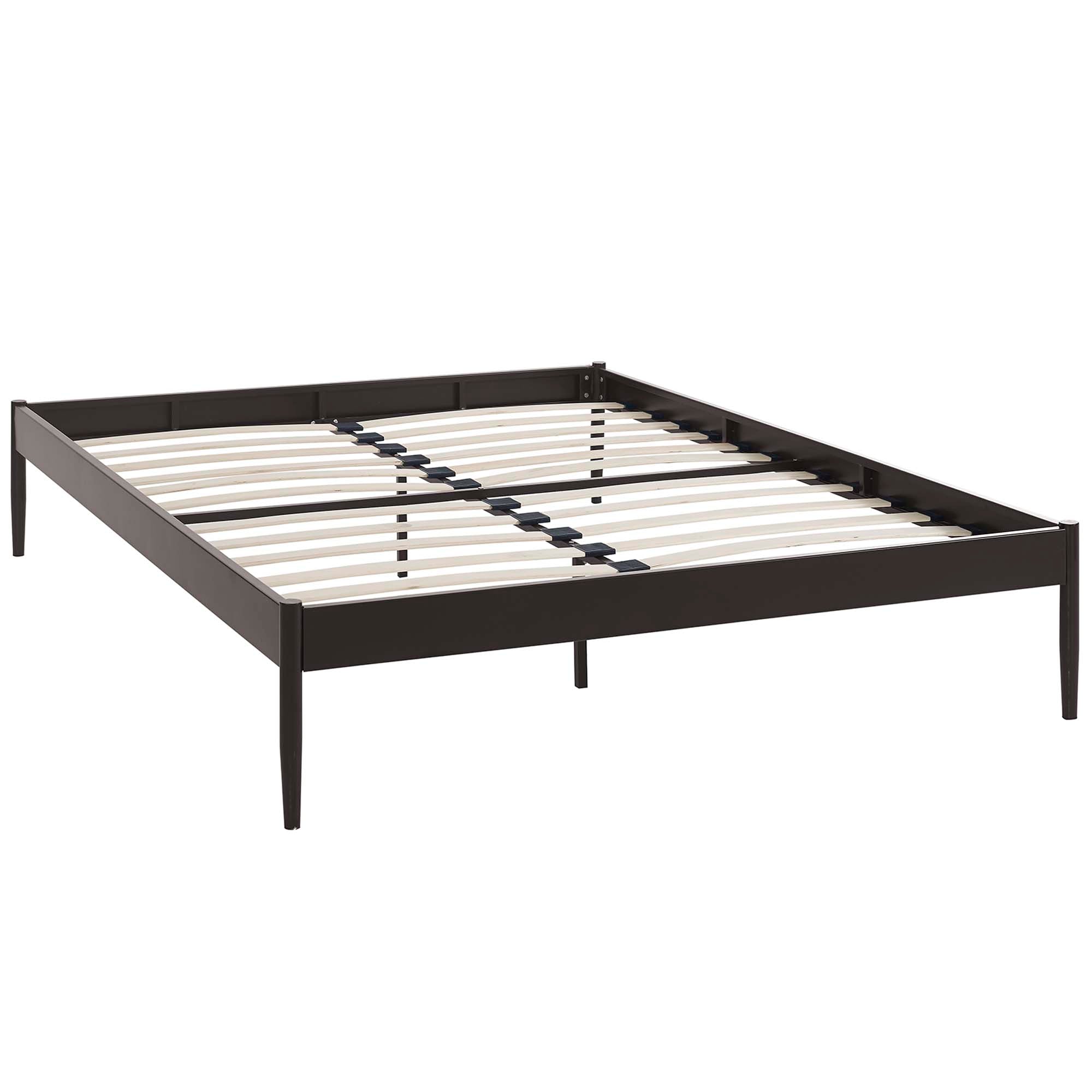 Birch King Wood Platform Bed Frame Minimalist Design with Tapered Legs