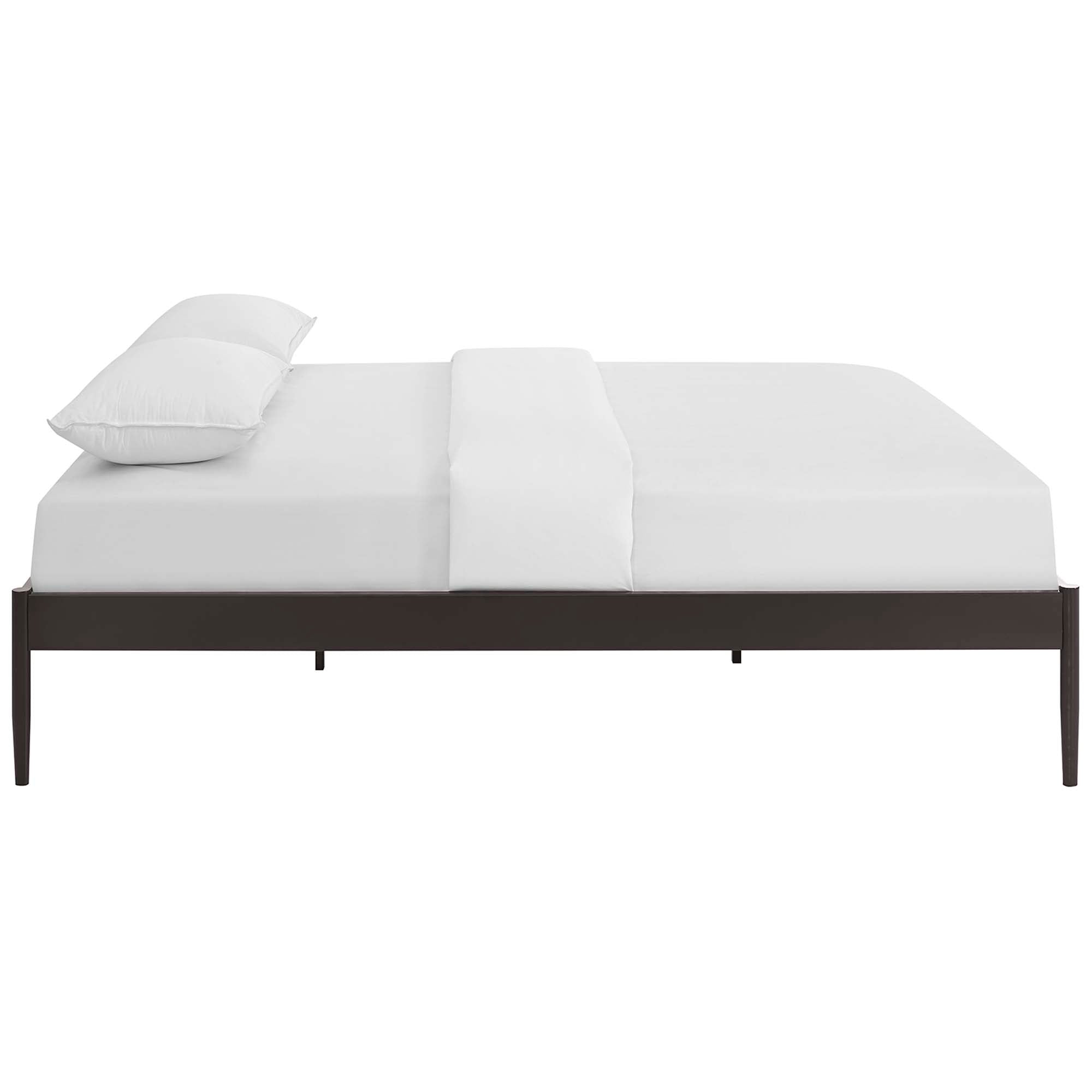Birch King Wood Platform Bed Frame Minimalist Design with Tapered Legs