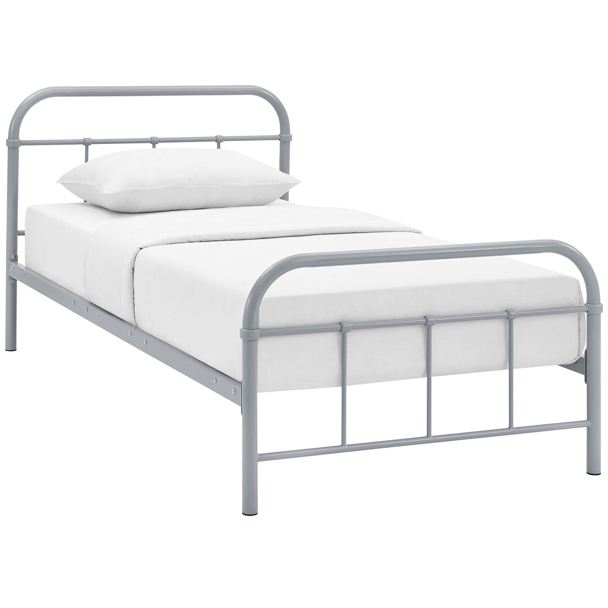 Drift Twin Grey Metal Platform Bed – Industrial Farmhouse Bed Frame