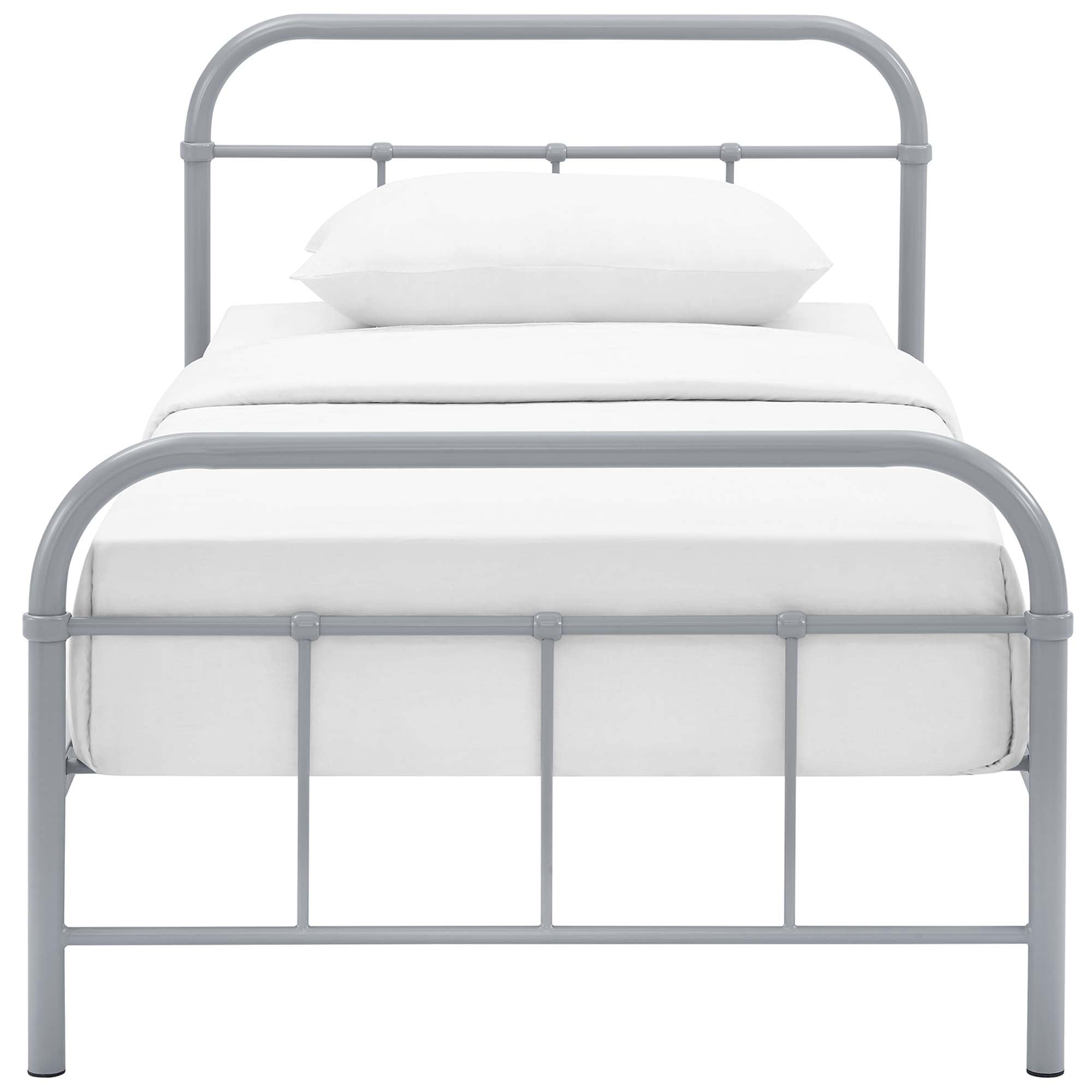 Drift Twin Grey Metal Platform Bed – Industrial Farmhouse Bed Frame