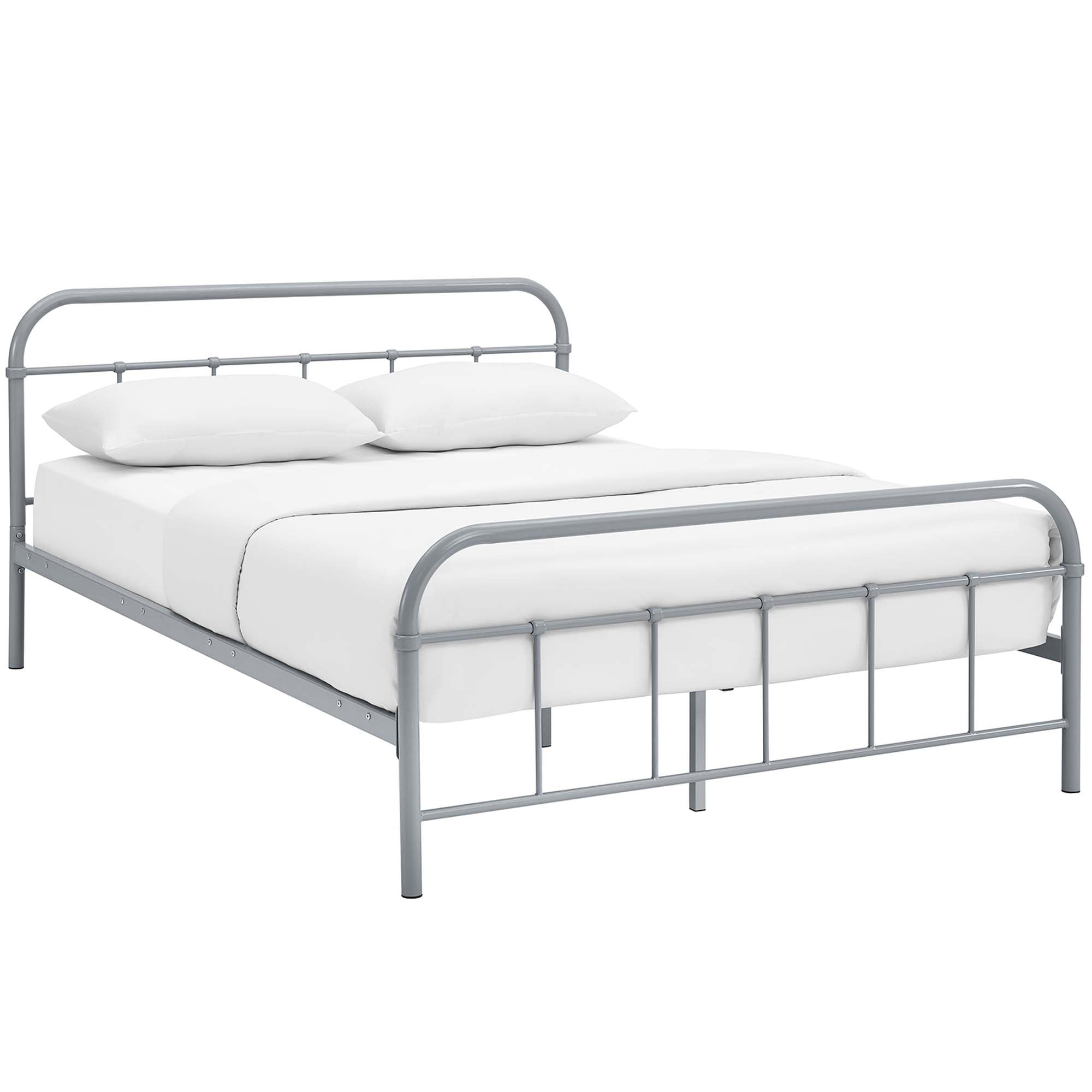 Summon Full Brown Steel Platform Bed Frame – Heavy Duty Support