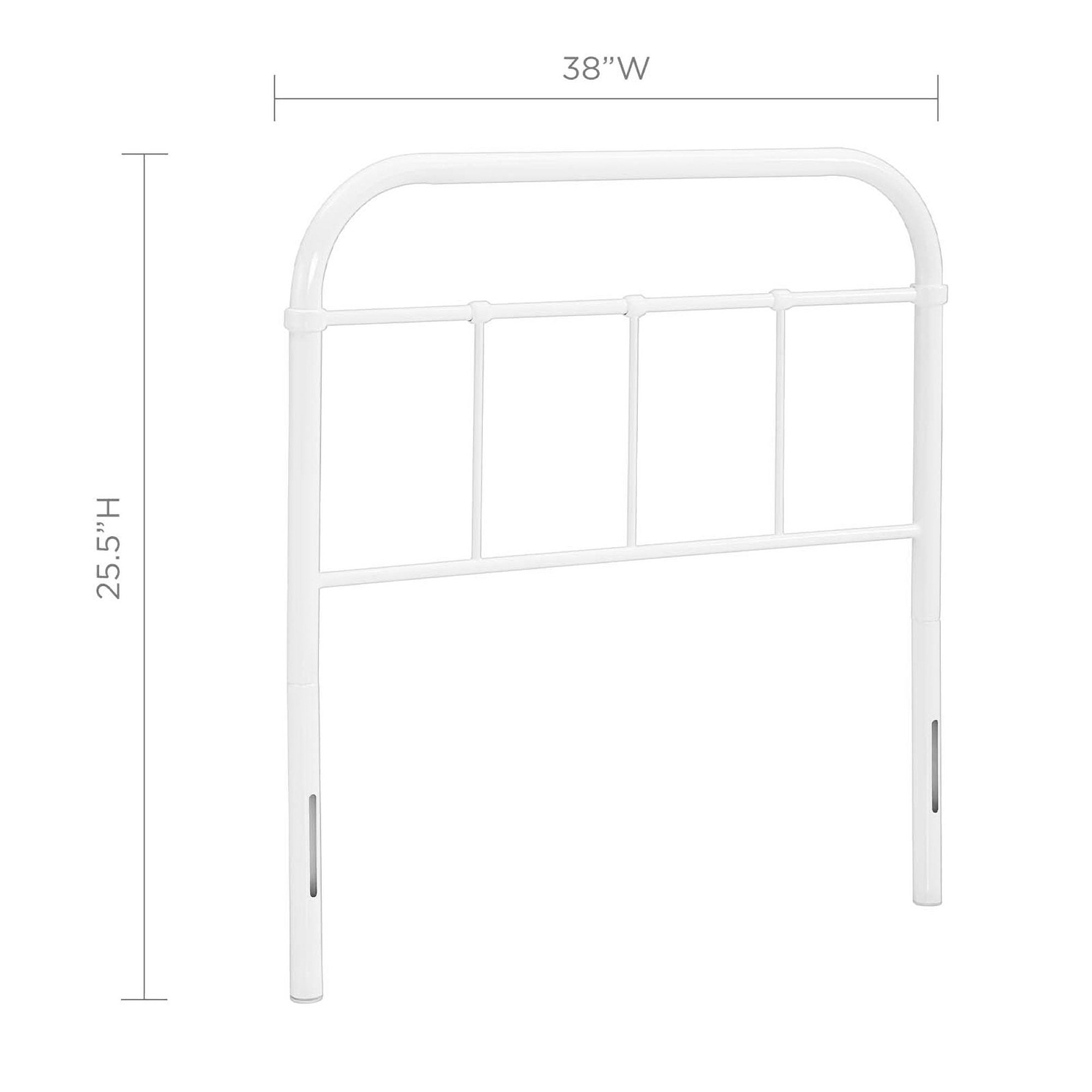 Serena Twin Steel Headboard, White