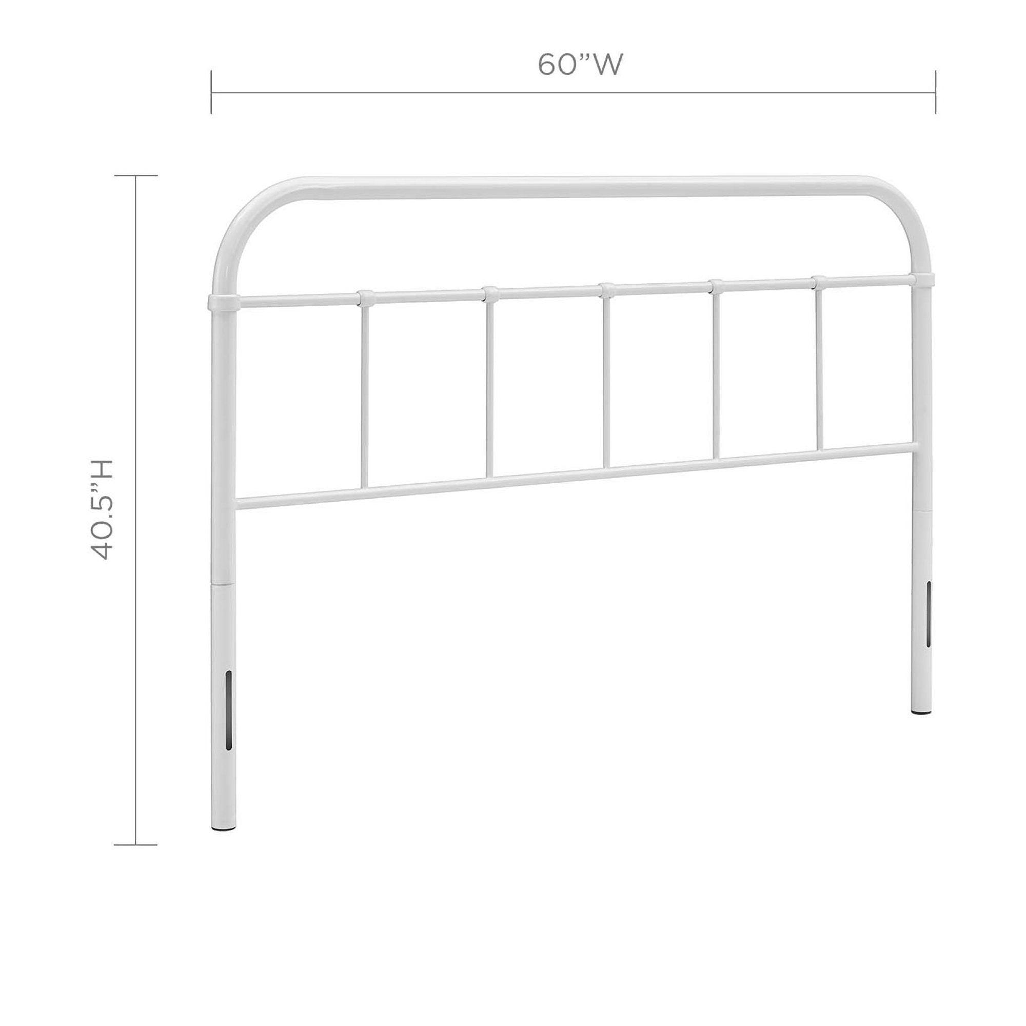 Serena Queen Steel Headboard, White
