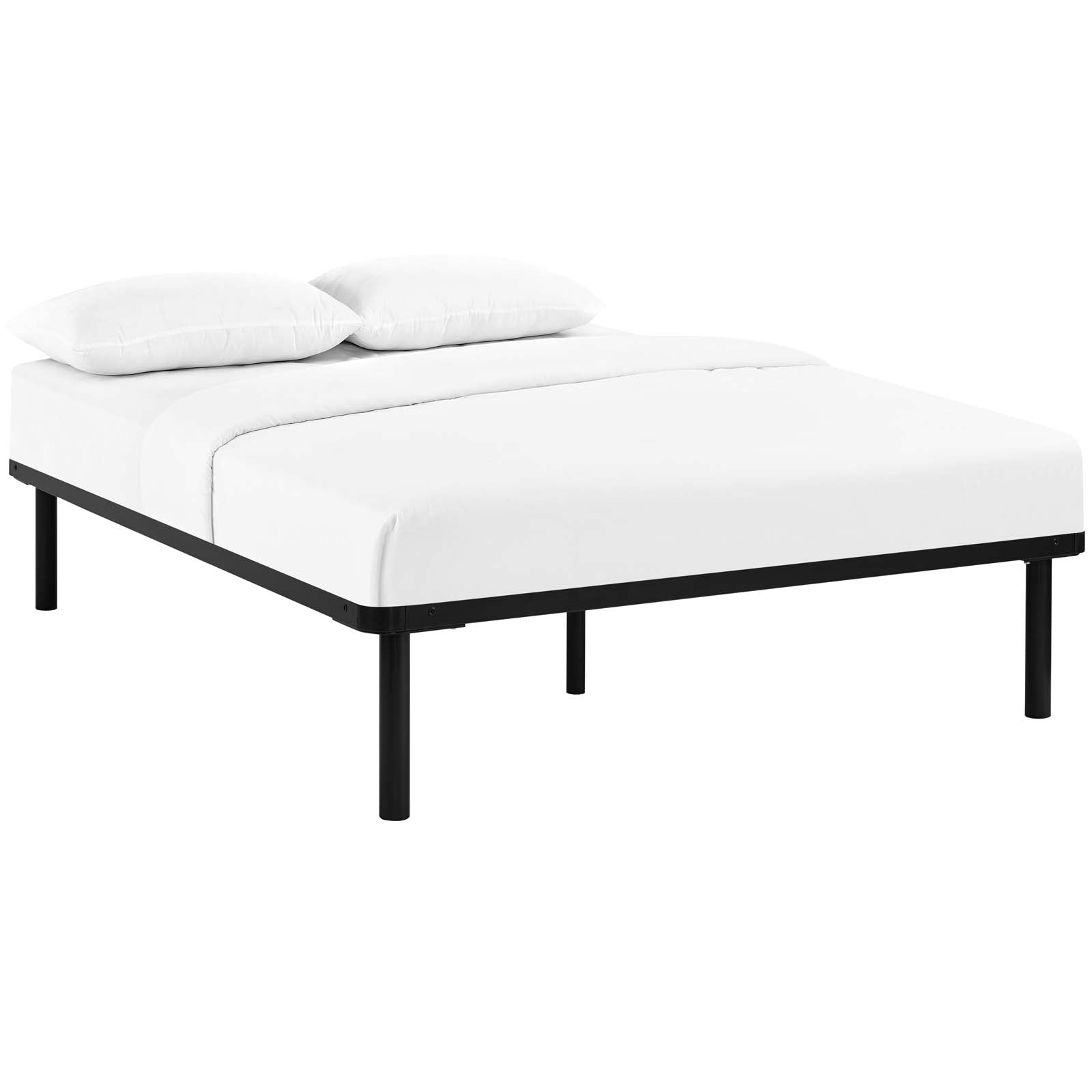 Talon Full Brown Wood Slat Platform Bed – Memory Foam Compatible