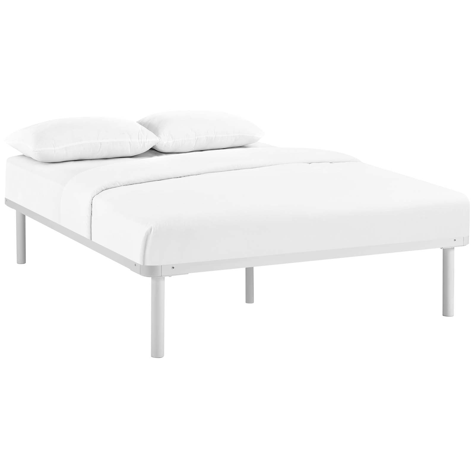 Gridiron White King Steel Bed Frame – Universal Mattress Compatibility