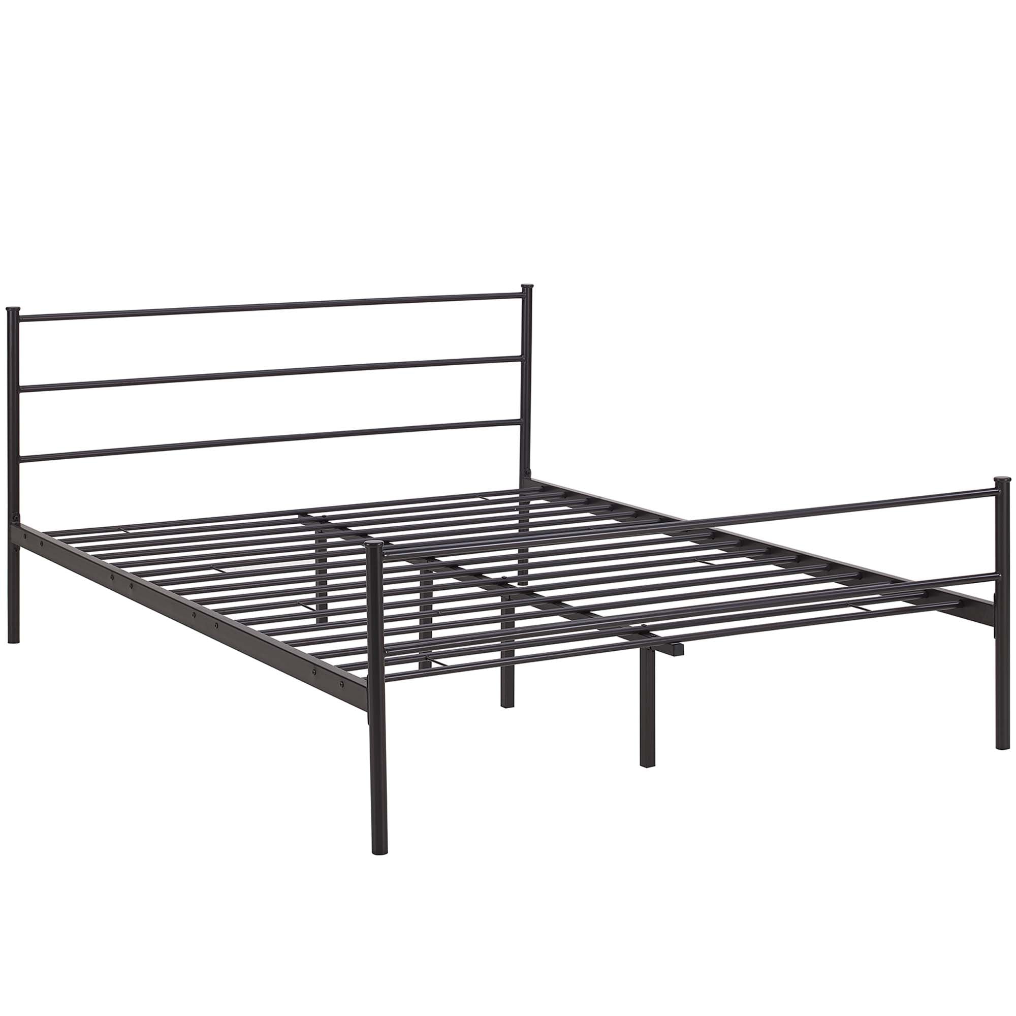 Isadora Alina Full Brown Platform Bed – Sleek Mid-Century Design, No Box Spring Needed