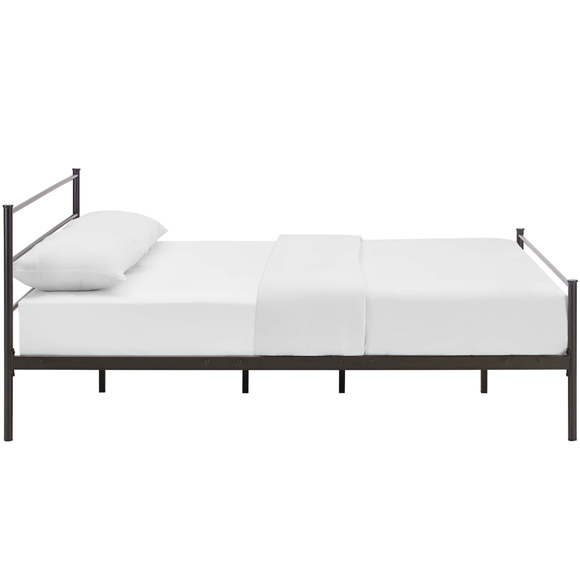 Alina Platform Queen Bed Frame, Brown