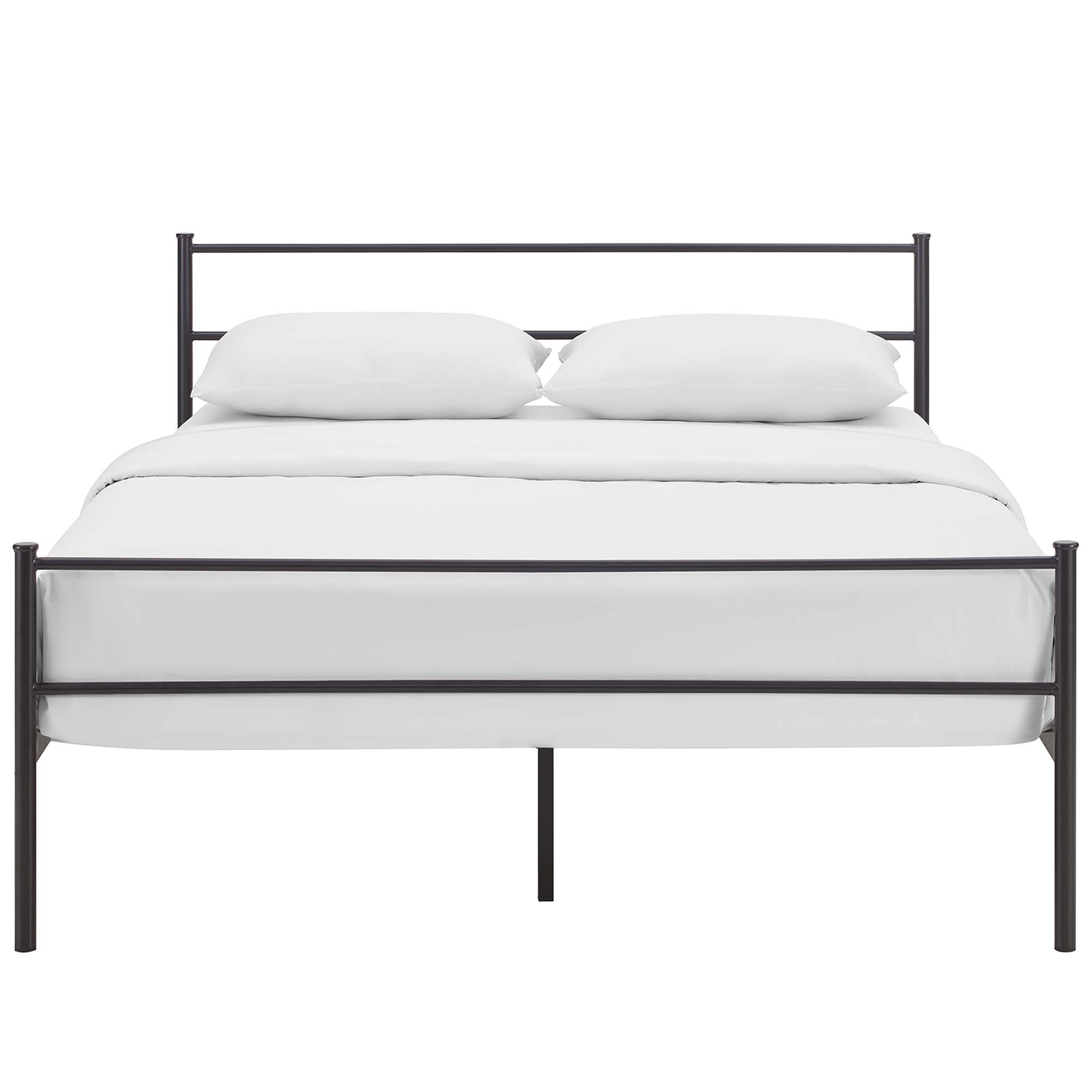 Alina Platform Queen Bed Frame, Brown