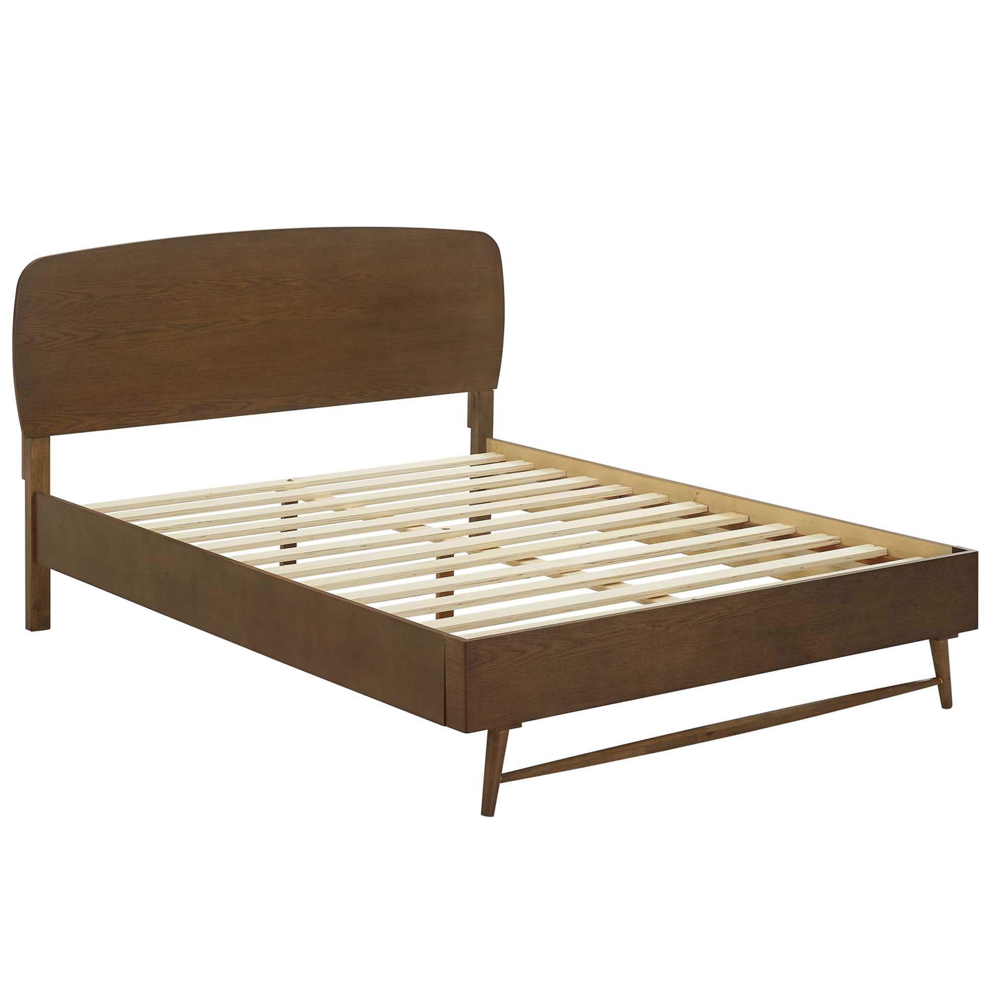Ripple Queen Chestnut Wood Bed – No Box Spring Required Platform