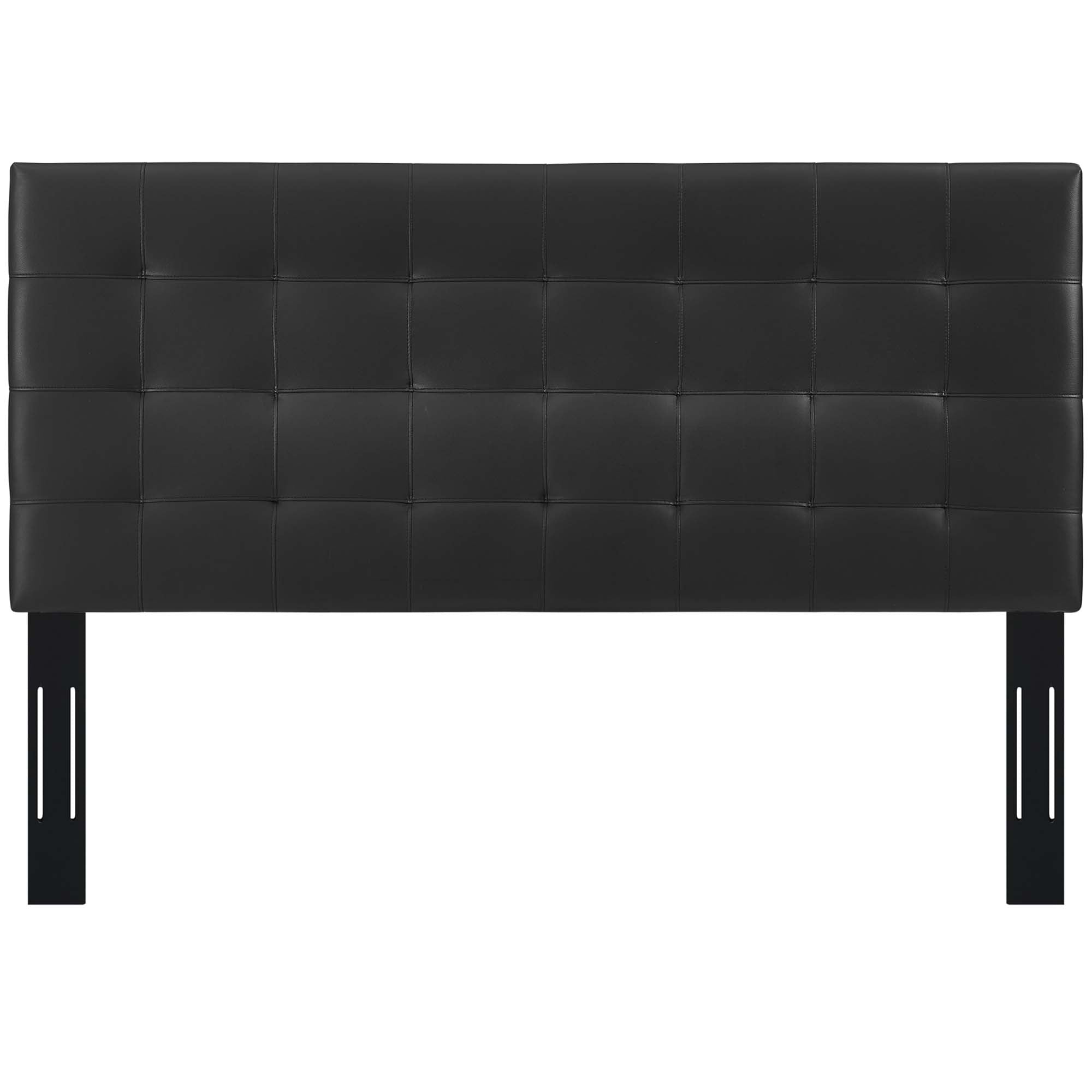 Paisley Tufted Upholstered Faux Leather King and California King Headboard, Black