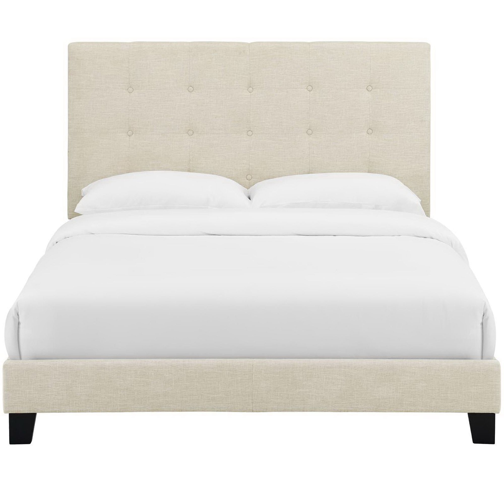 Melanie Tufted Button Upholstered Fabric Full Platform Bed