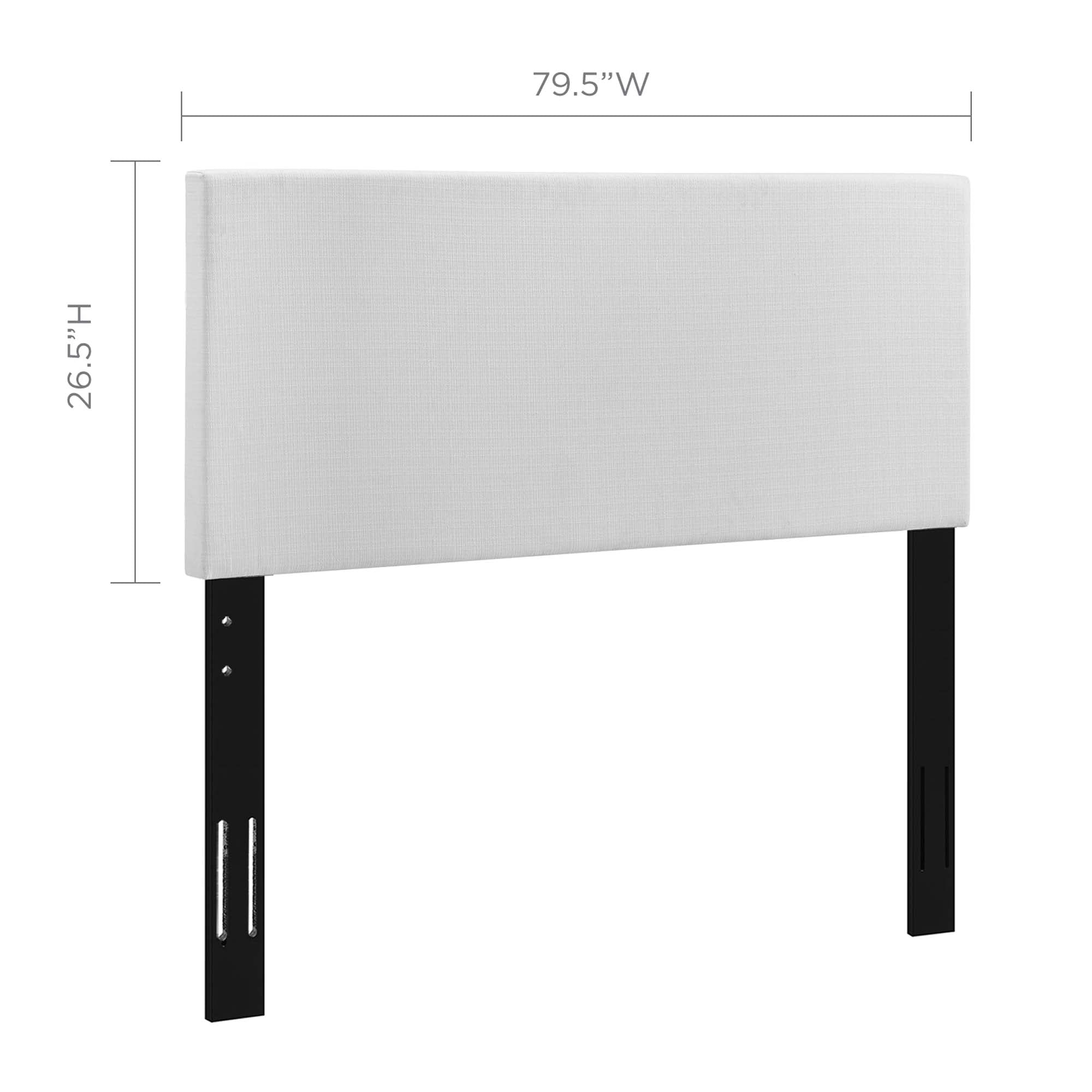 Taylor Upholstered Linen Fabric King and California King Headboard, White