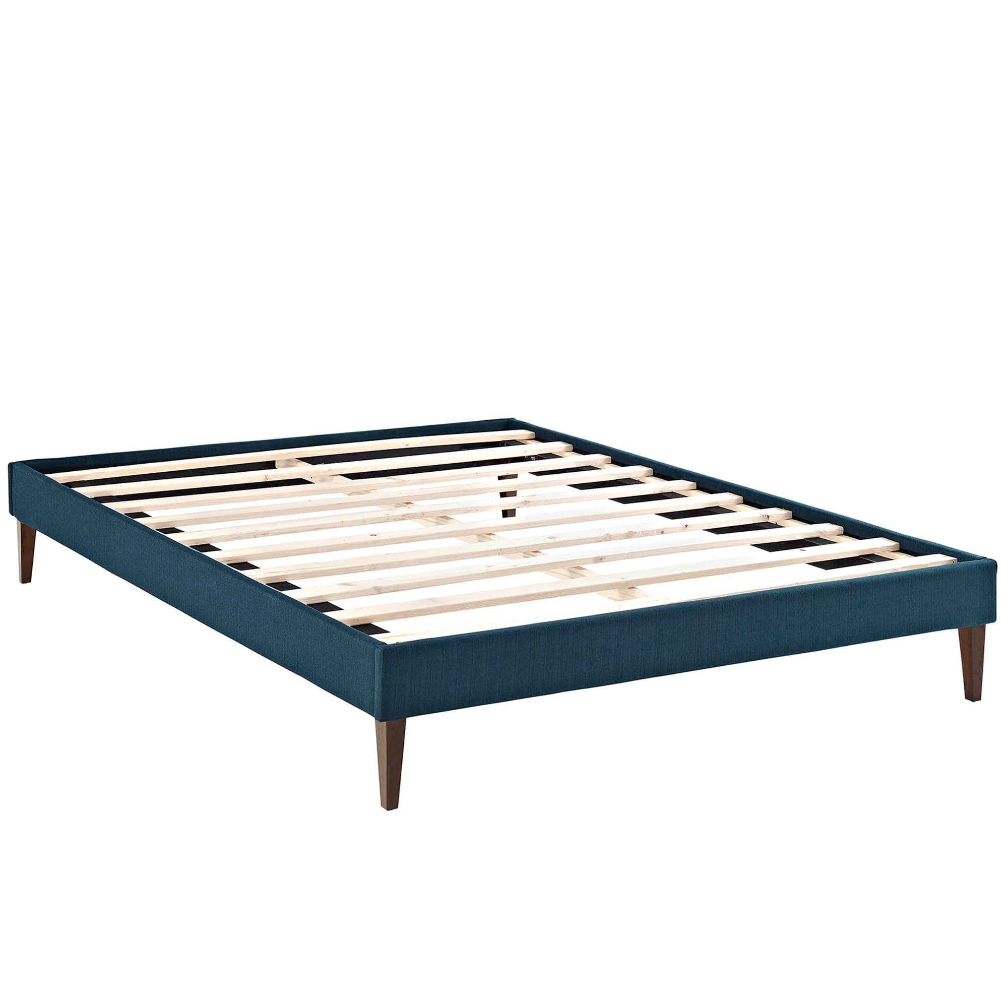 Tessie Gray King Fabric Bed Frame with Squared Tapered Legs