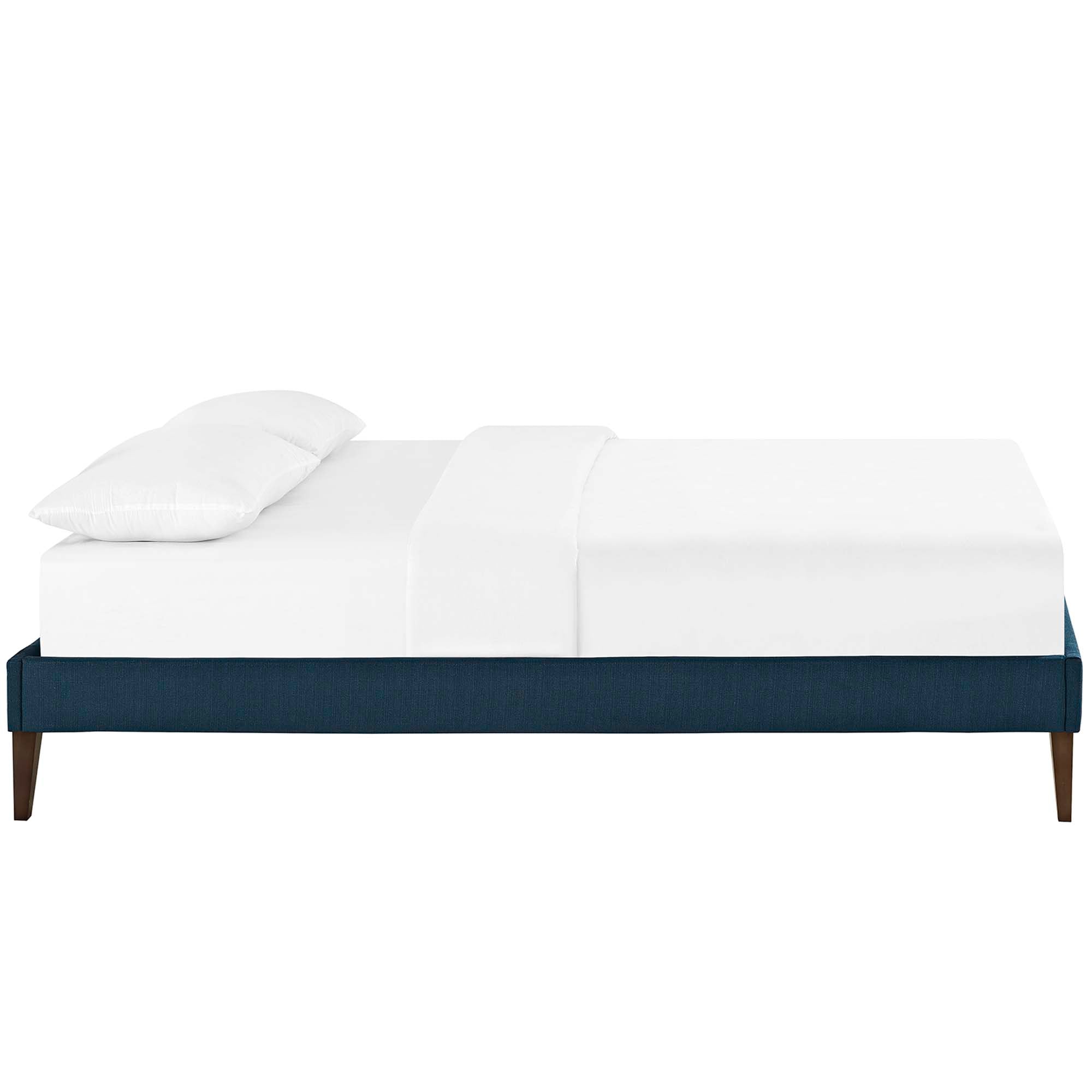 Tessie Gray King Fabric Bed Frame with Squared Tapered Legs