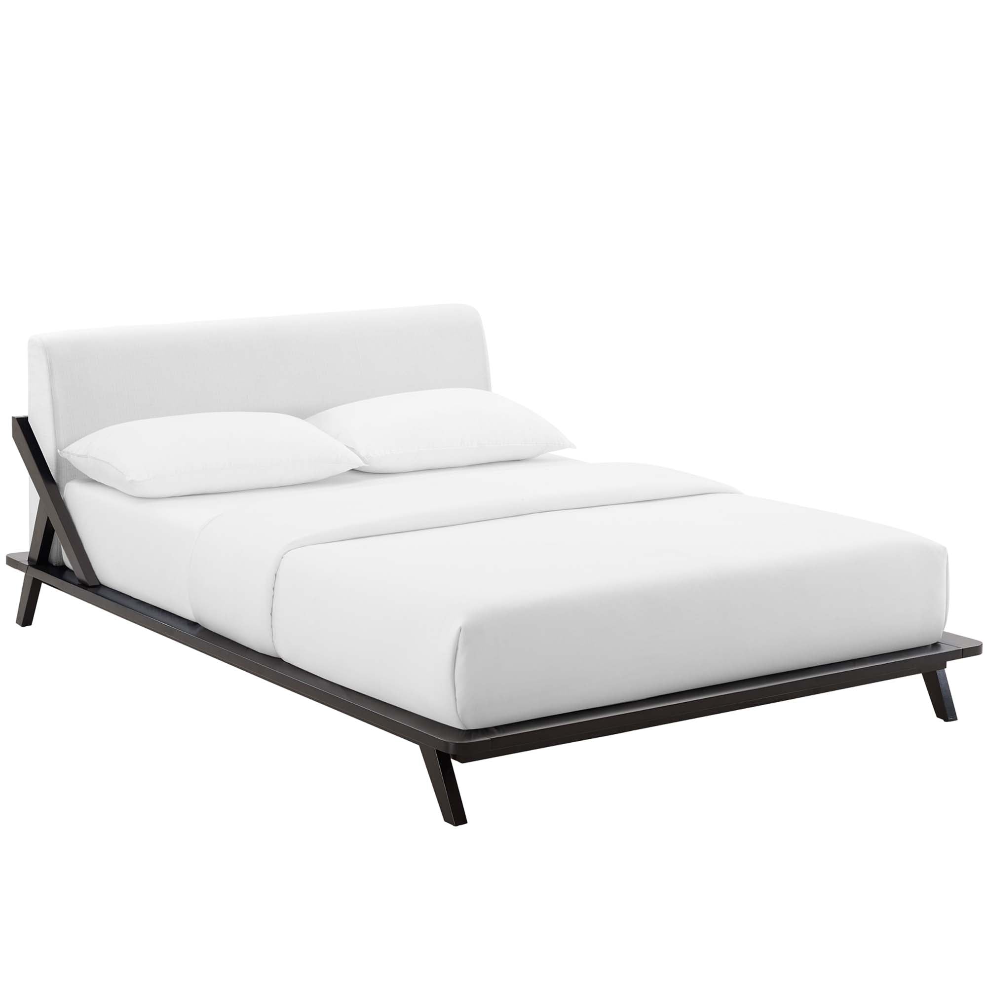 Wynrose Queen Upholstered Platform Bed – Cappuccino Grey Memory Foam Ready