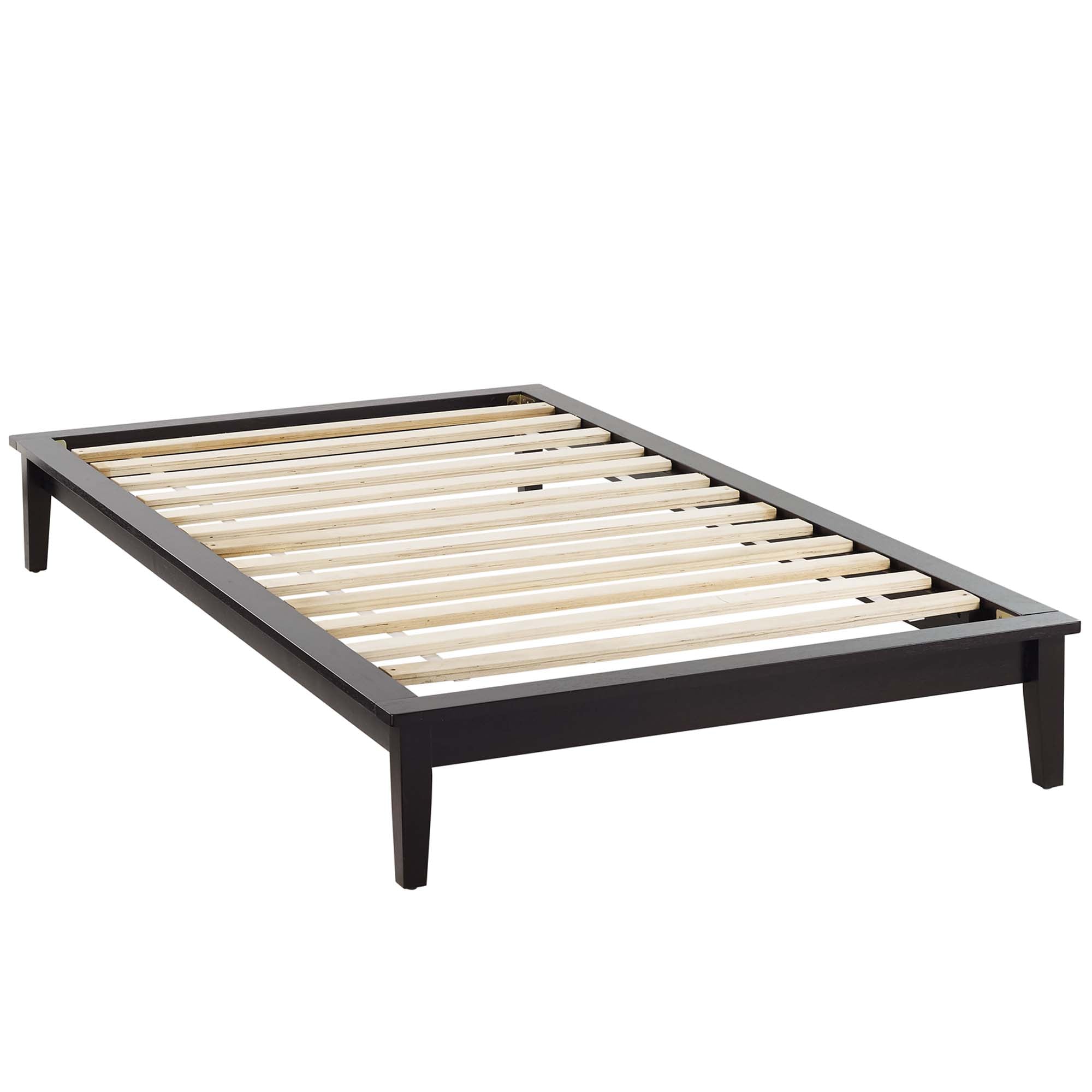 Lodge Wood Twin Platform Bed Frame, Cappuccino