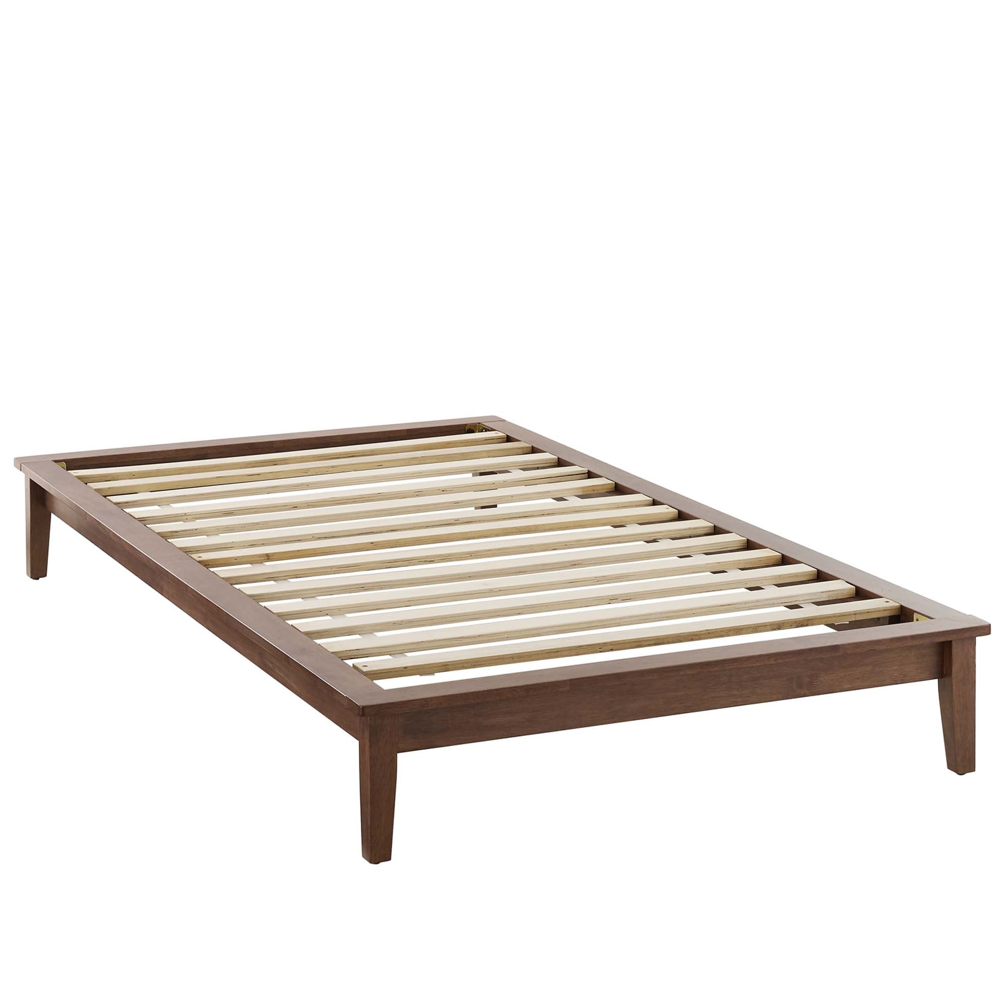Lodge Wood Twin Platform Bed Frame, Walnut