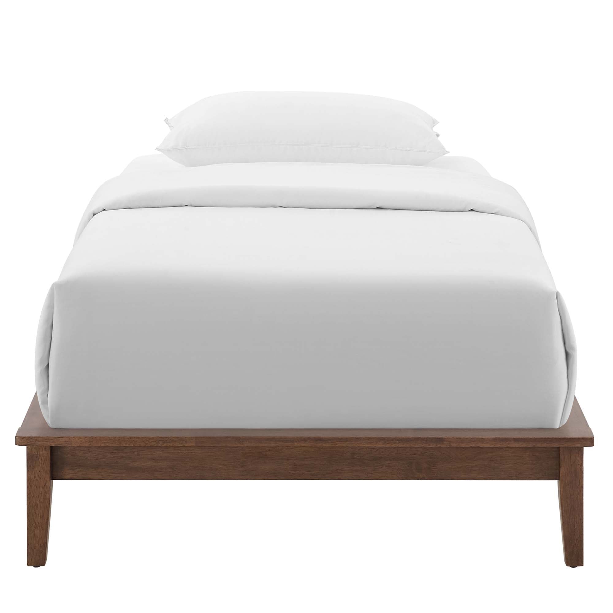 Lodge Wood Twin Platform Bed Frame, Walnut