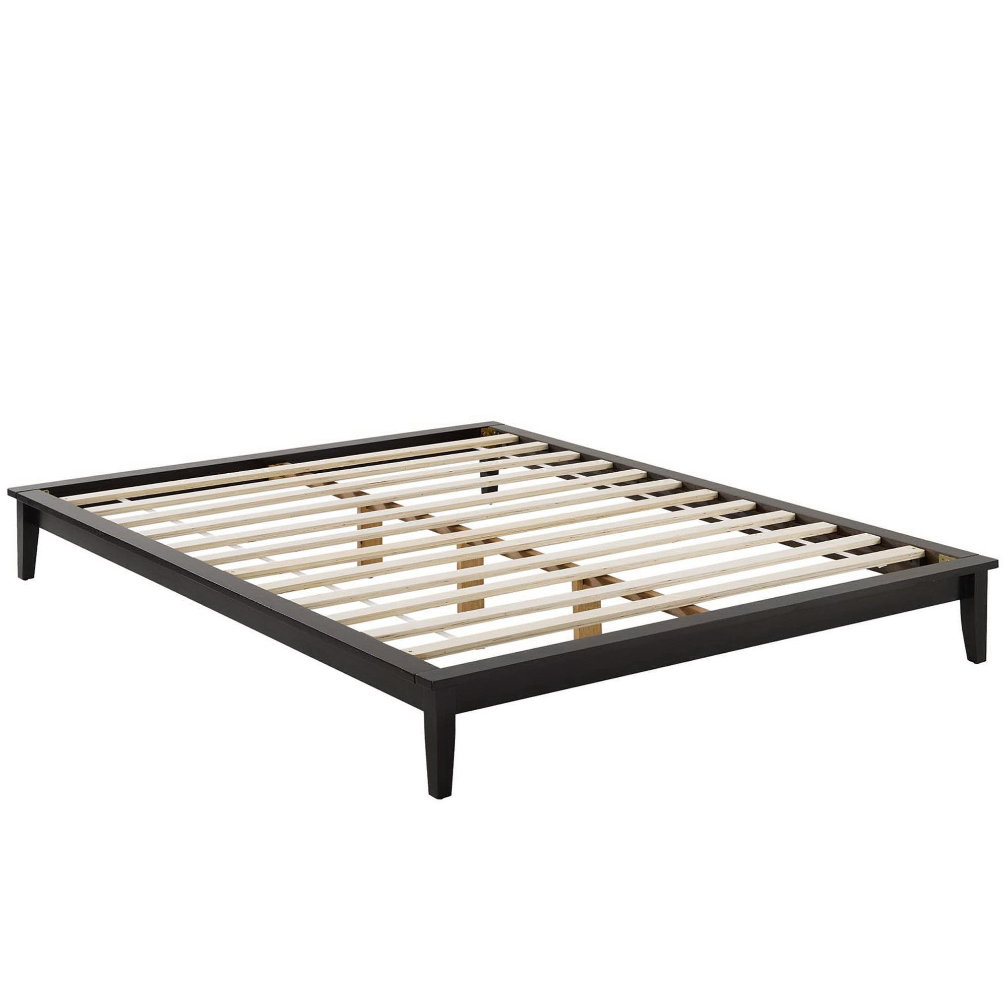 Lodge Wood Full Platform Bed Frame, Cappuccino