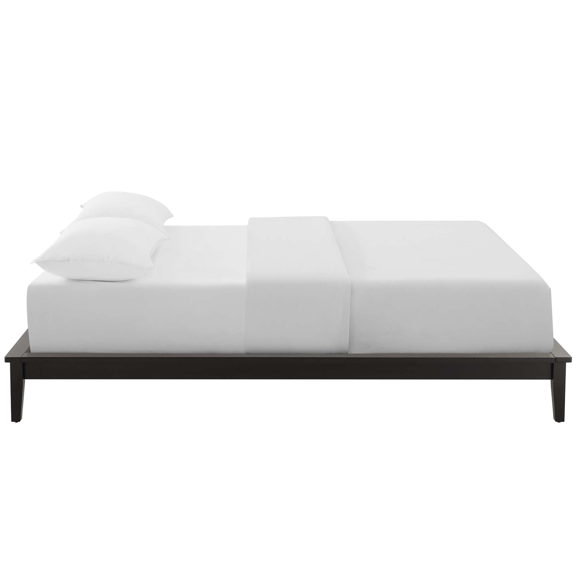 Lodge Wood Full Platform Bed Frame, Cappuccino