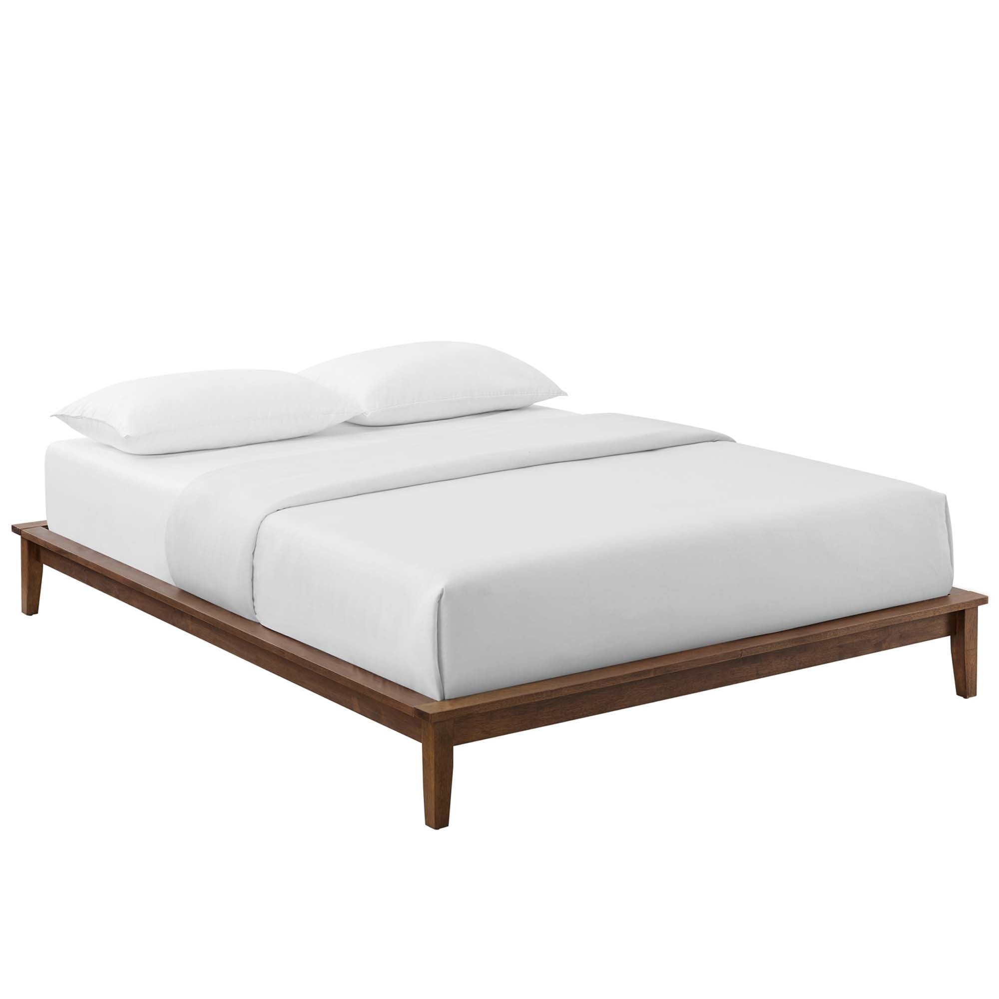 Lodge Wood Full Platform Bed Frame, Walnut