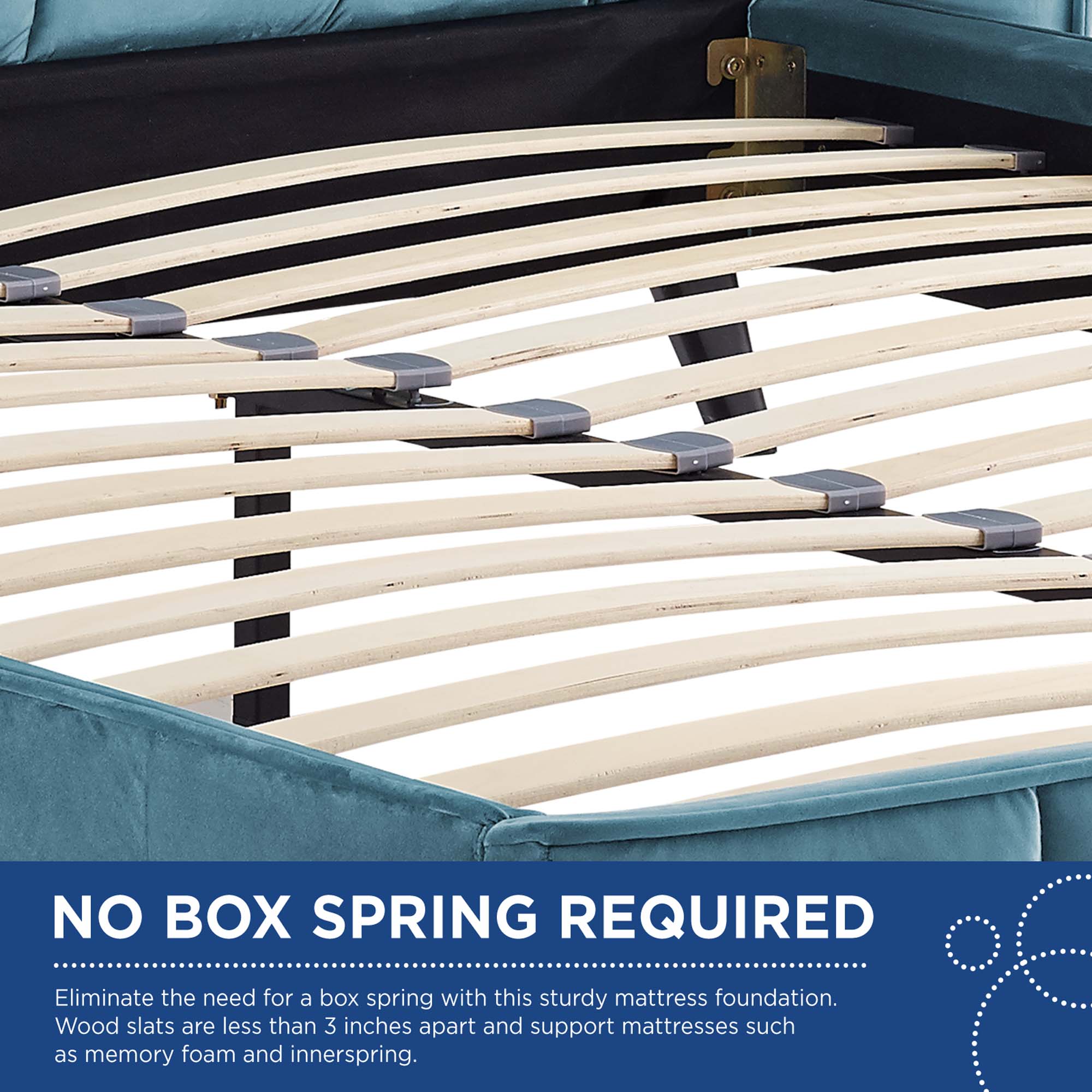 Braithe Sea Queen Performance Velvet Platform Bed – Wingback Design