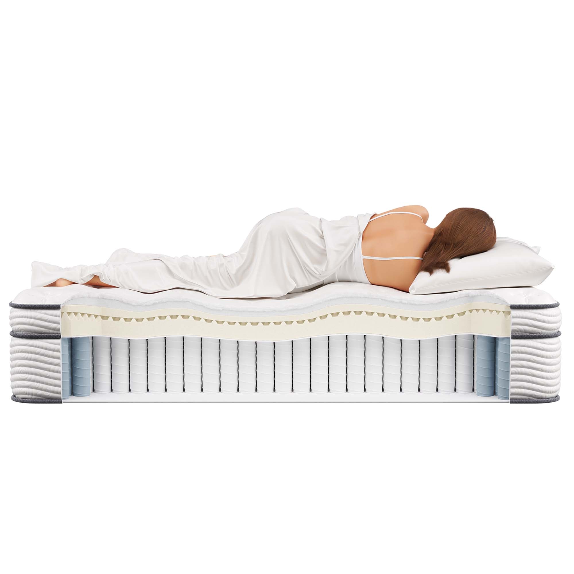 Jenna 14" Innerspring and Foam Twin Mattress, White