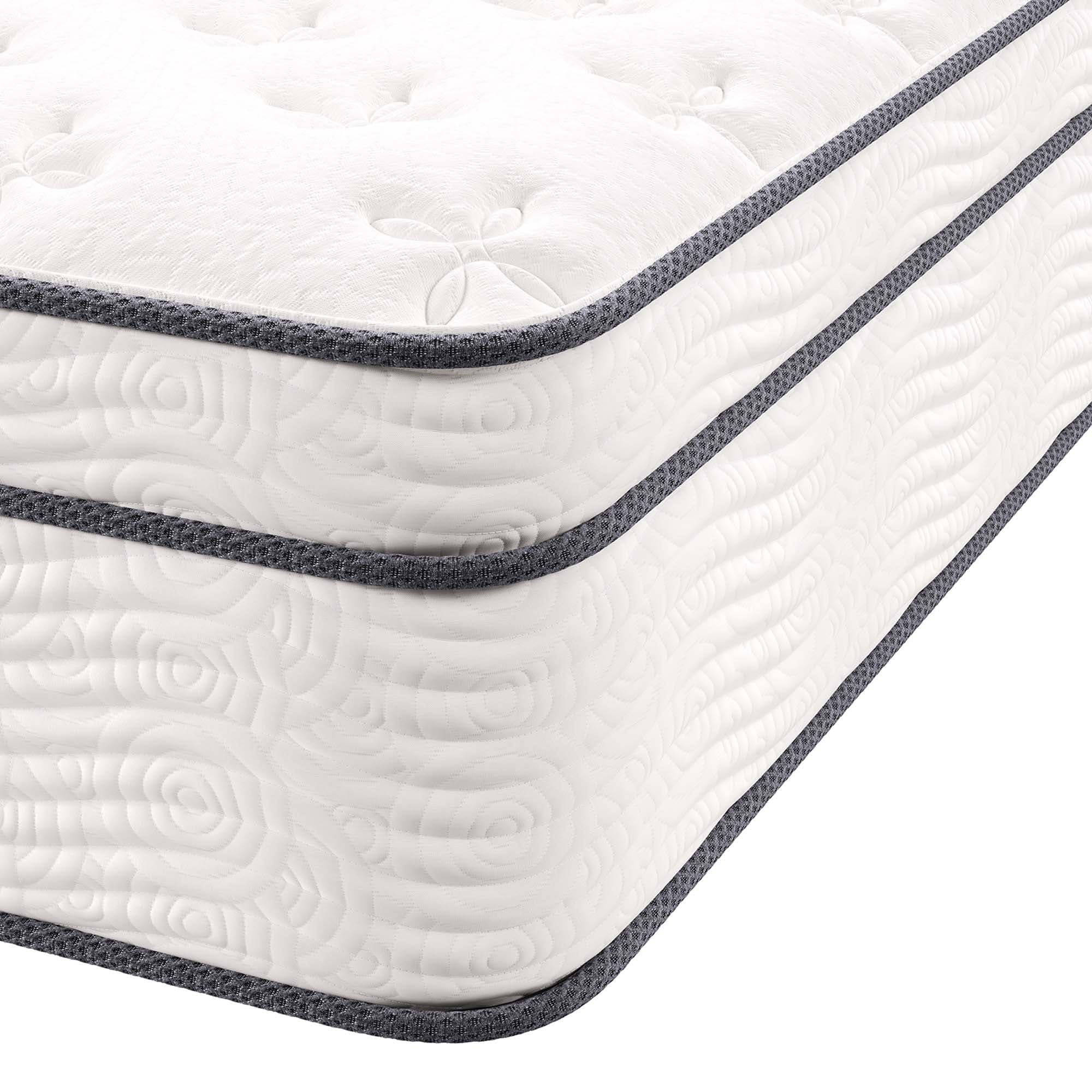 Jenna 14" Innerspring and Foam Queen Mattress, White