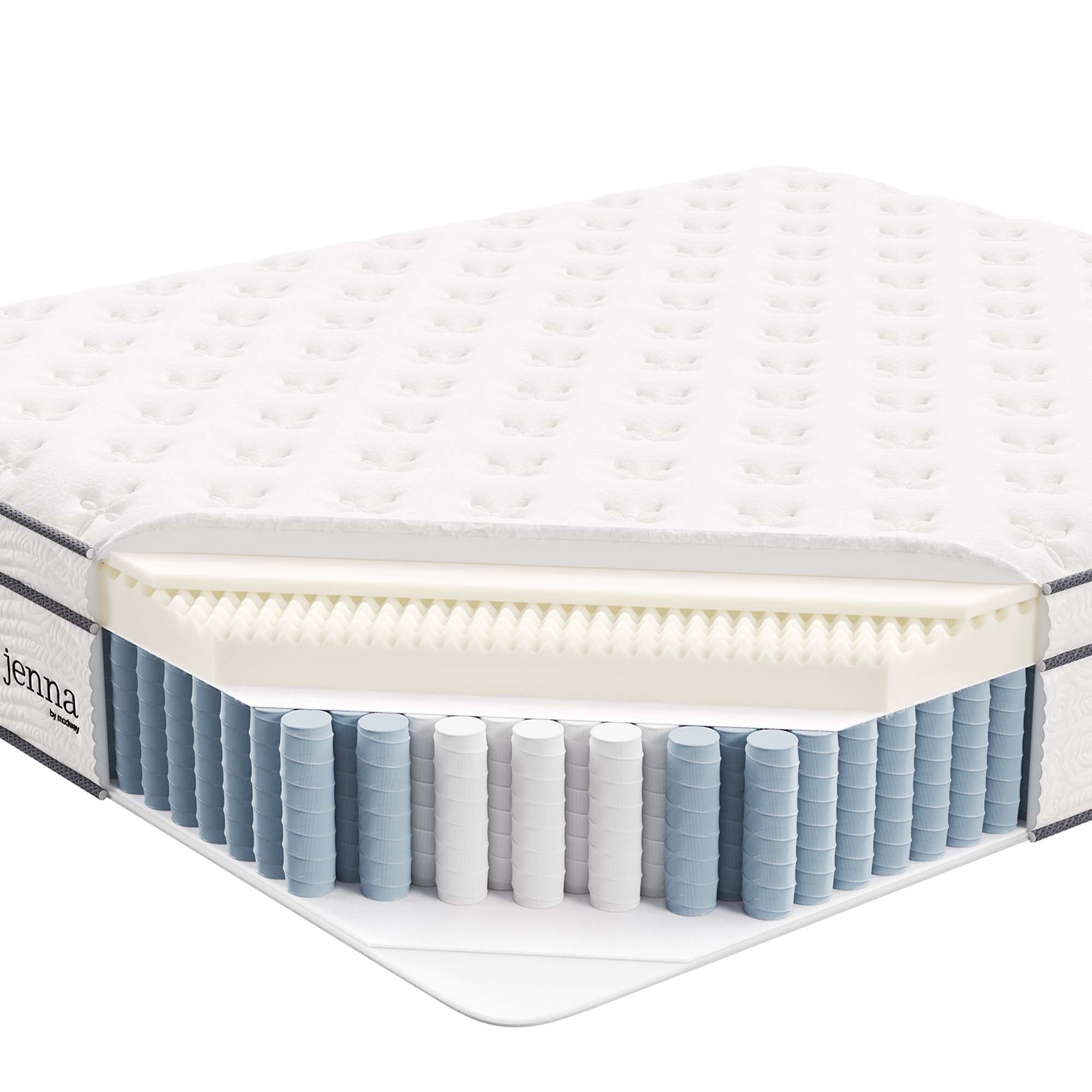 Jenna 14" Innerspring and Foam California King Mattress, White