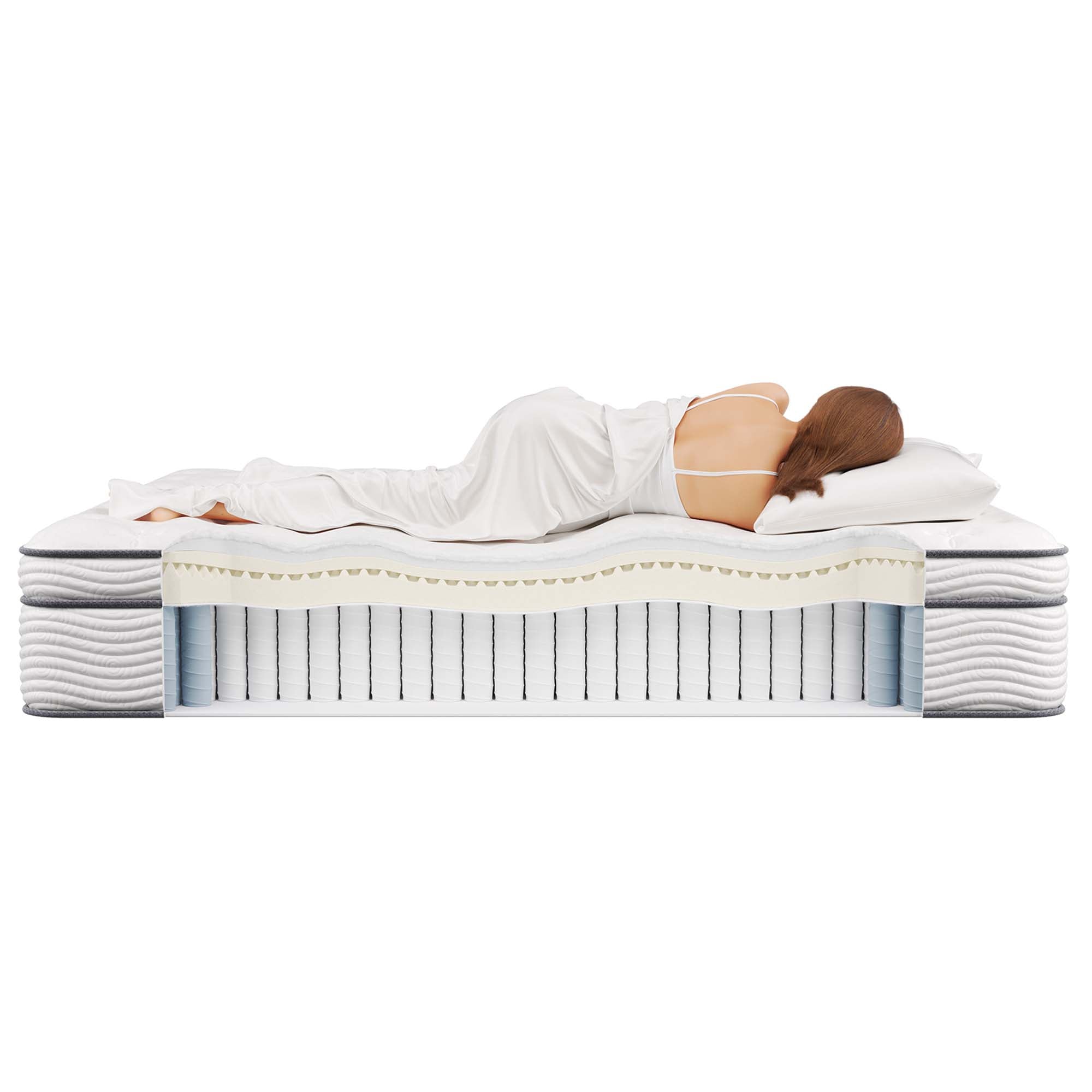 Jenna 14" Innerspring and Foam California King Mattress, White