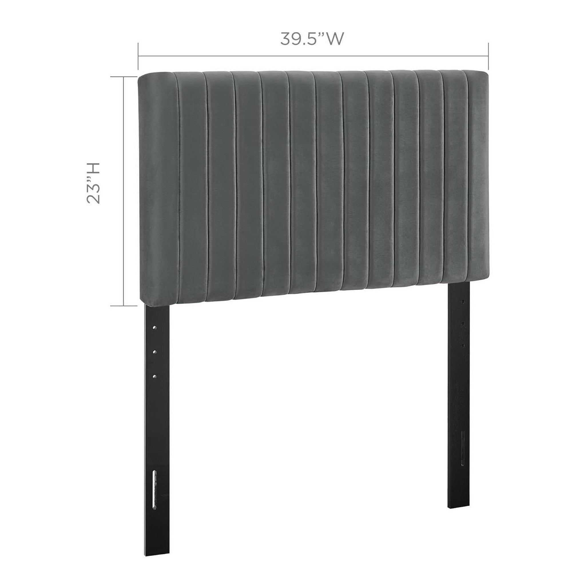 Keira Performance Velvet Twin Headboard, Gray